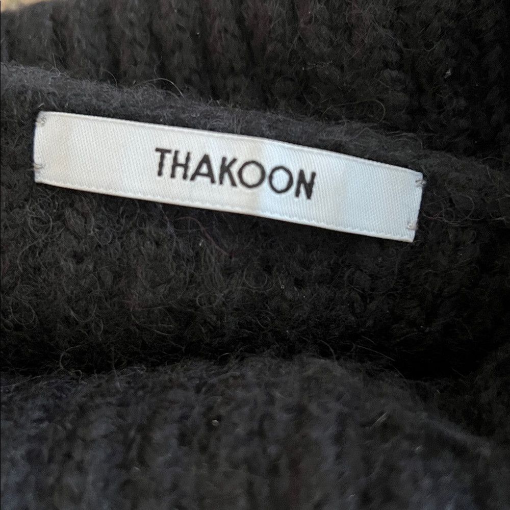 THAKOON Thakoon Cropped Ribbed Cowl Neck Sweater Black Ribbed SOFT Size L / US 10 / IT 46 - 6 Thumbnail