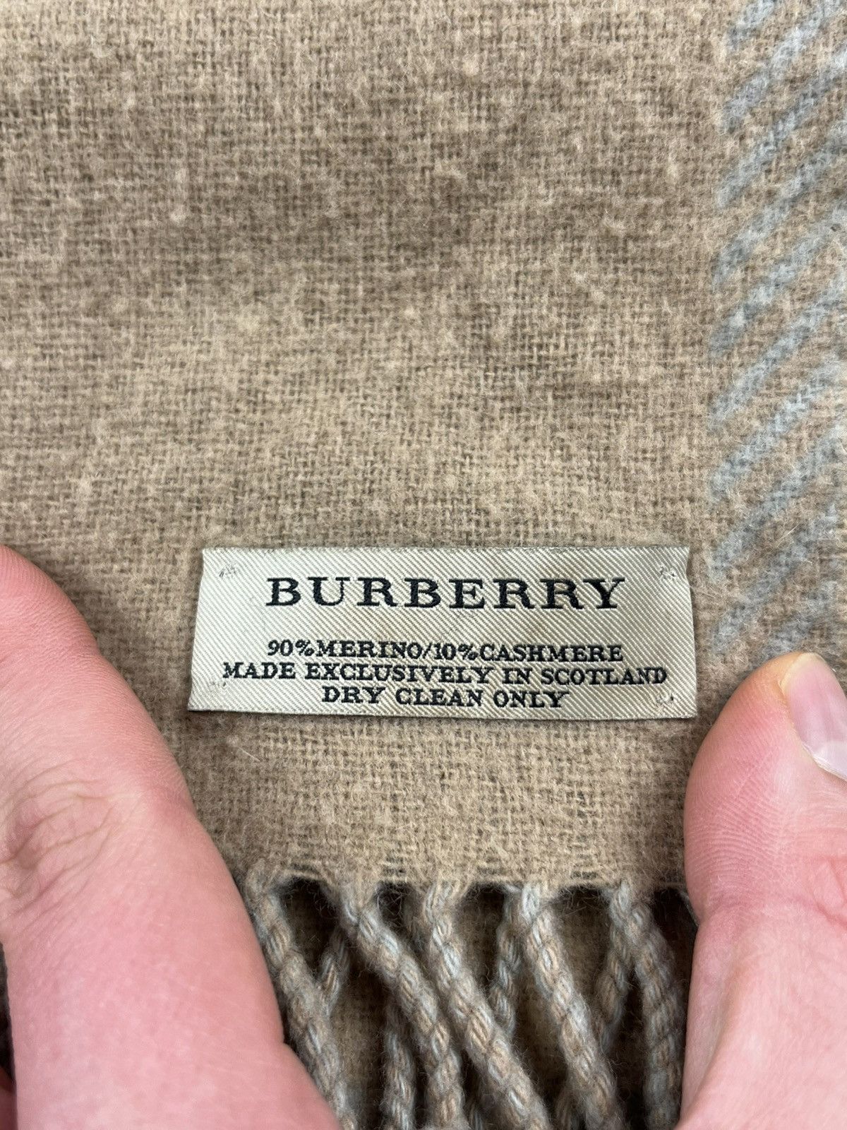 Burberry BURBERRY Wool Merino Cashmere Nova Check Monogram Scarf Size ONE SIZE - 5 Thumbnail