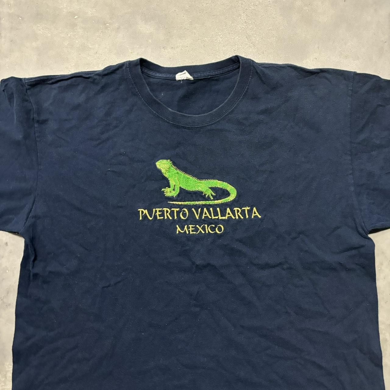 Japanese Brand × Vintage Crazy Vintage Y2K/2000s Puerto Vallarta Mexican Iguana Lizard Embroidered Animal Tee! Size US L / EU 52-54 / 3 - 2 Thumbnail