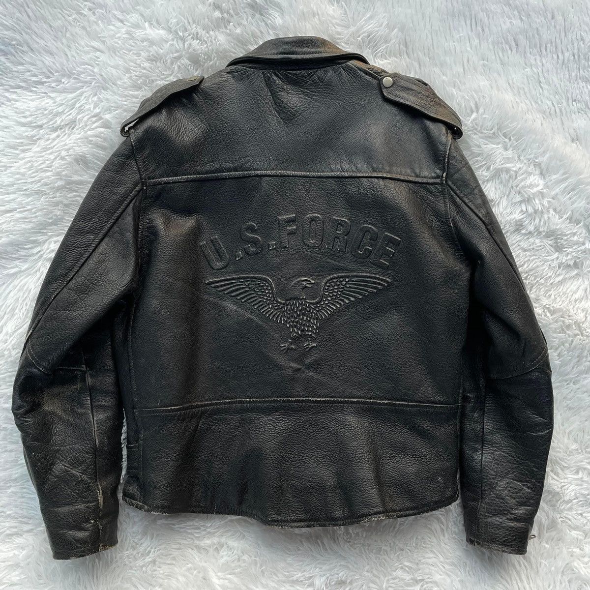 image of Made In USA x US Air Force Vintage U.s.force Leather Jacket in Black, Men's (Size Small)