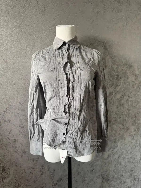 Burberry Burberry Gray Cotton Long Sleeve Shirt. Size M / US 6-8 / IT 42-44 - 2 Thumbnail