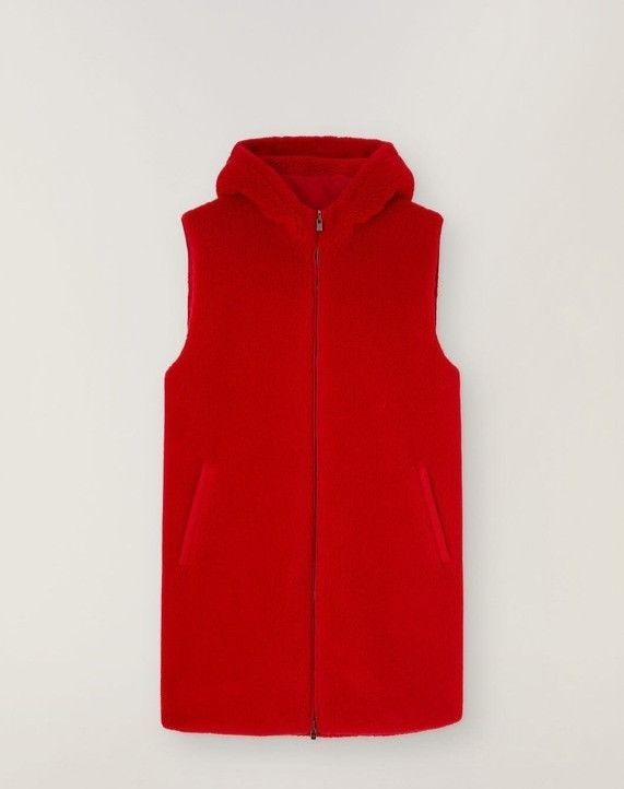 Loro Piana o1srvl11e0924 Reversibile Vest Cashfur Stretch Vest in Red Size L / US 10 / IT 46 - 2 Thumbnail