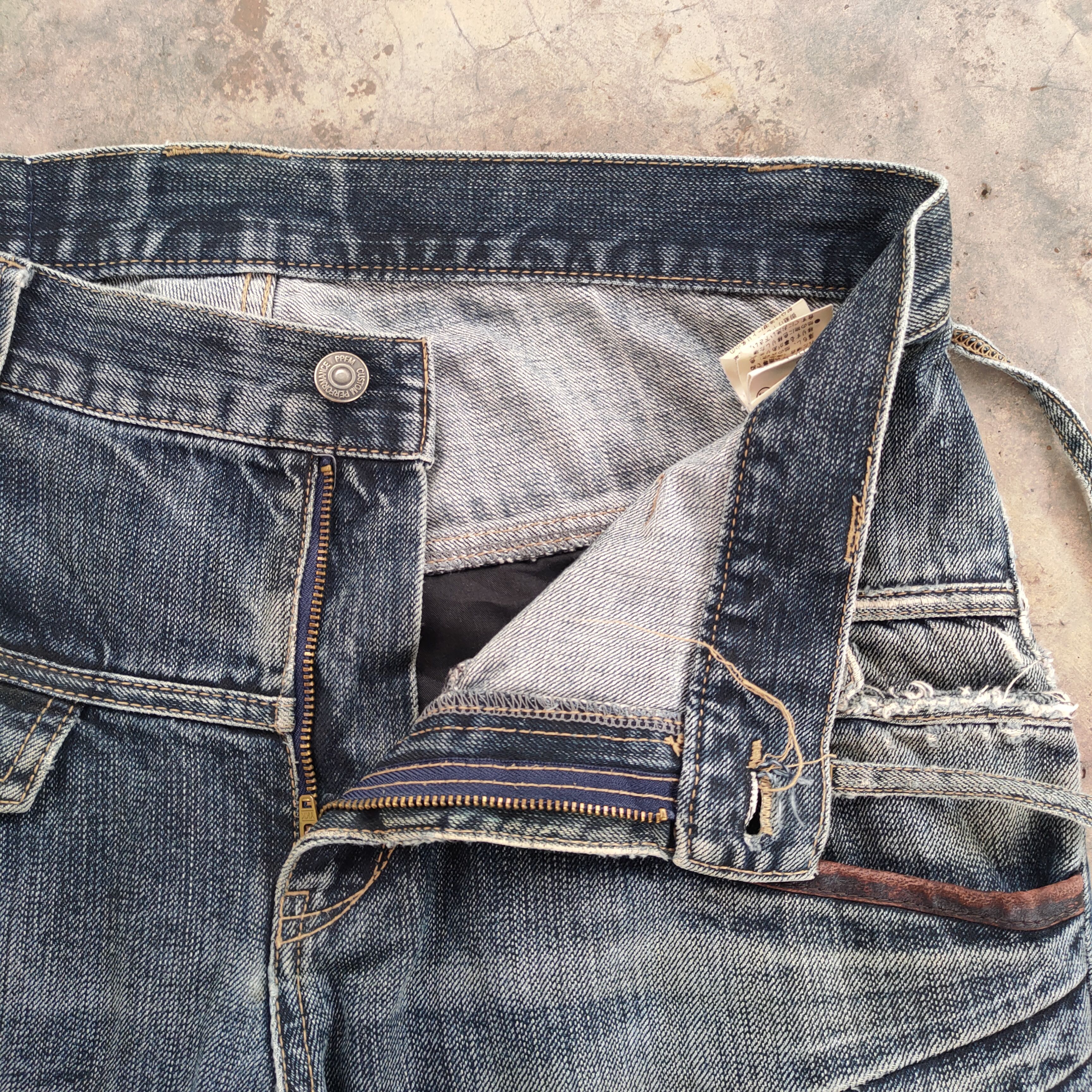 PPFM VINTAGE PPFM FADED RIPPED BONDAGE DENIM JEANS PANTS Size US 33 - 9 Thumbnail