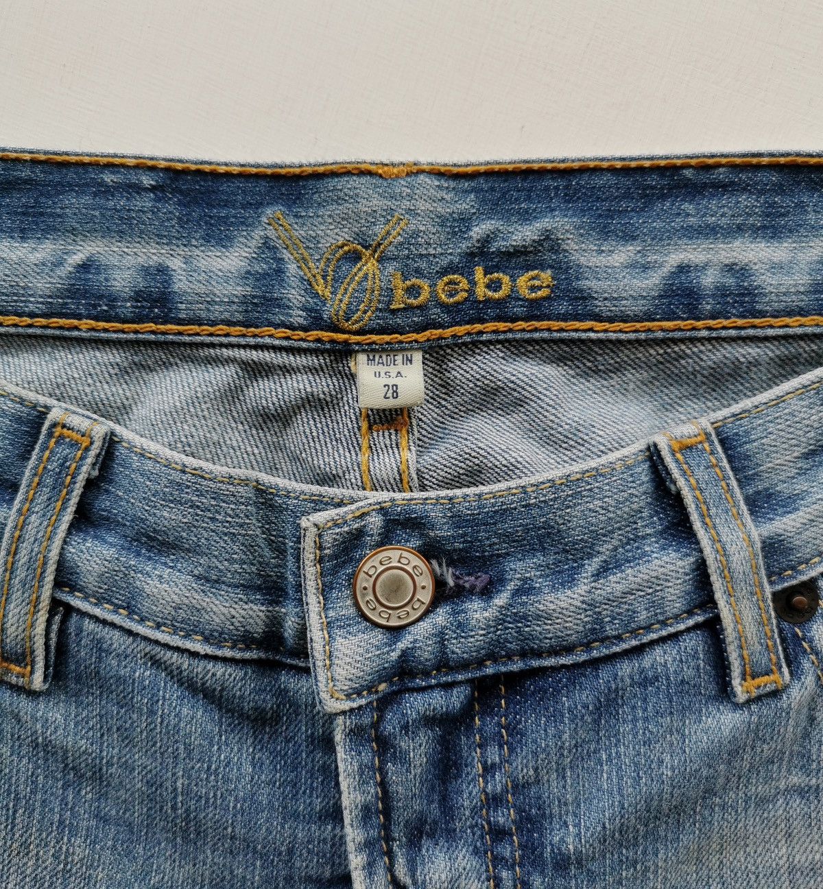 Bebe Bootcut Bebe Carmen RS Patch Distressed Jeans 30/35 Size 30" / US 8 / IT 44 - 12 Thumbnail
