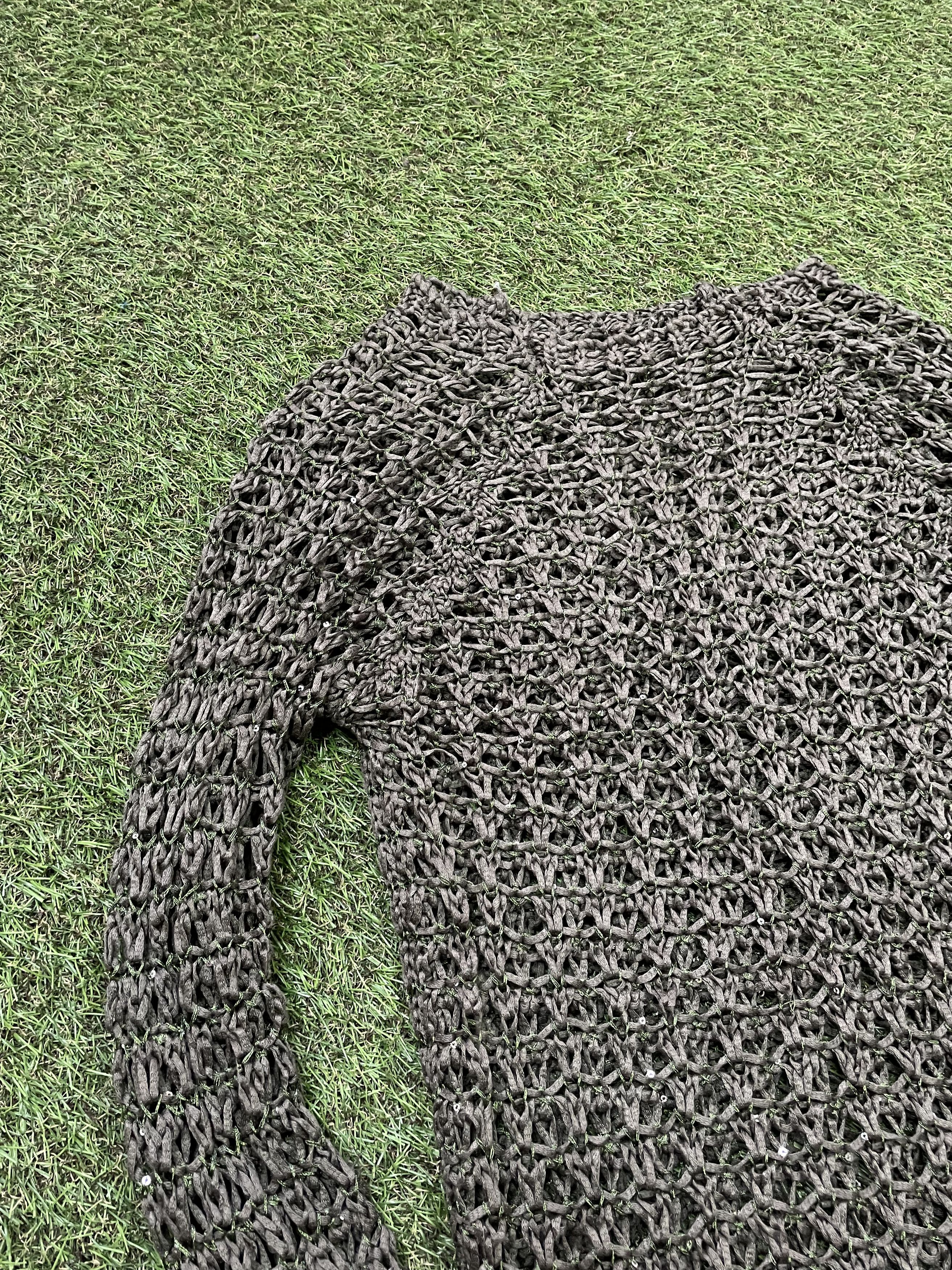 Vintage Vintage Y2K Mesh Knit Sweater Distressed Grunge Skate Slim M Size US M / EU 48-50 / 2 - 4 Thumbnail