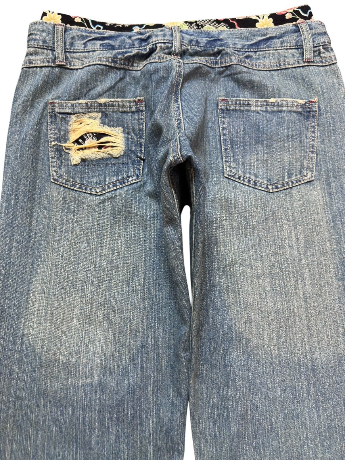 Hysteric Glamour Vintage Japanese Brand Double Waist Grunge Distressed Denim Size US 31 - 6 Thumbnail