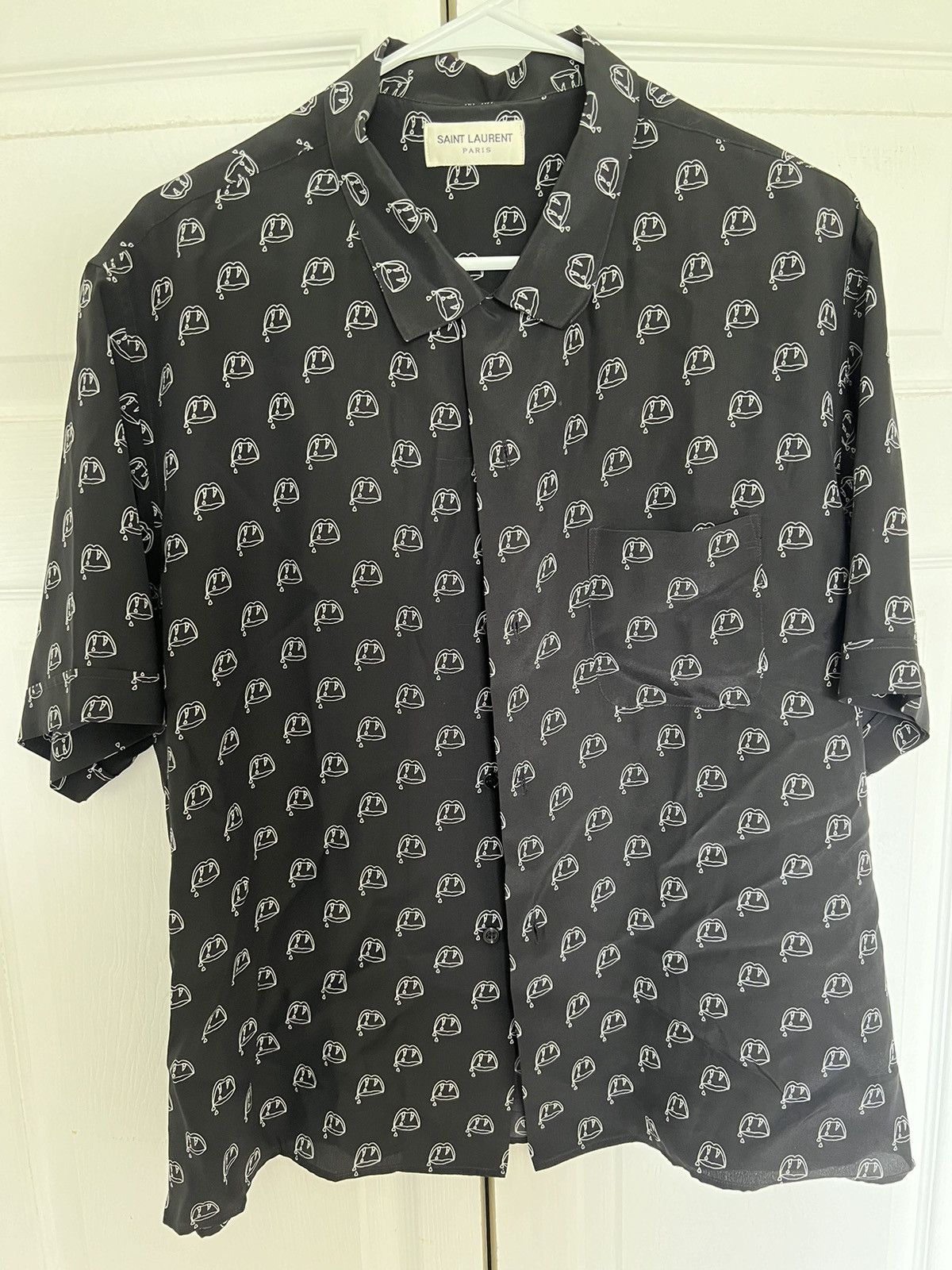 Slimane RARE Silk Vampire/Blood Luster MoP Button-Up Shirt