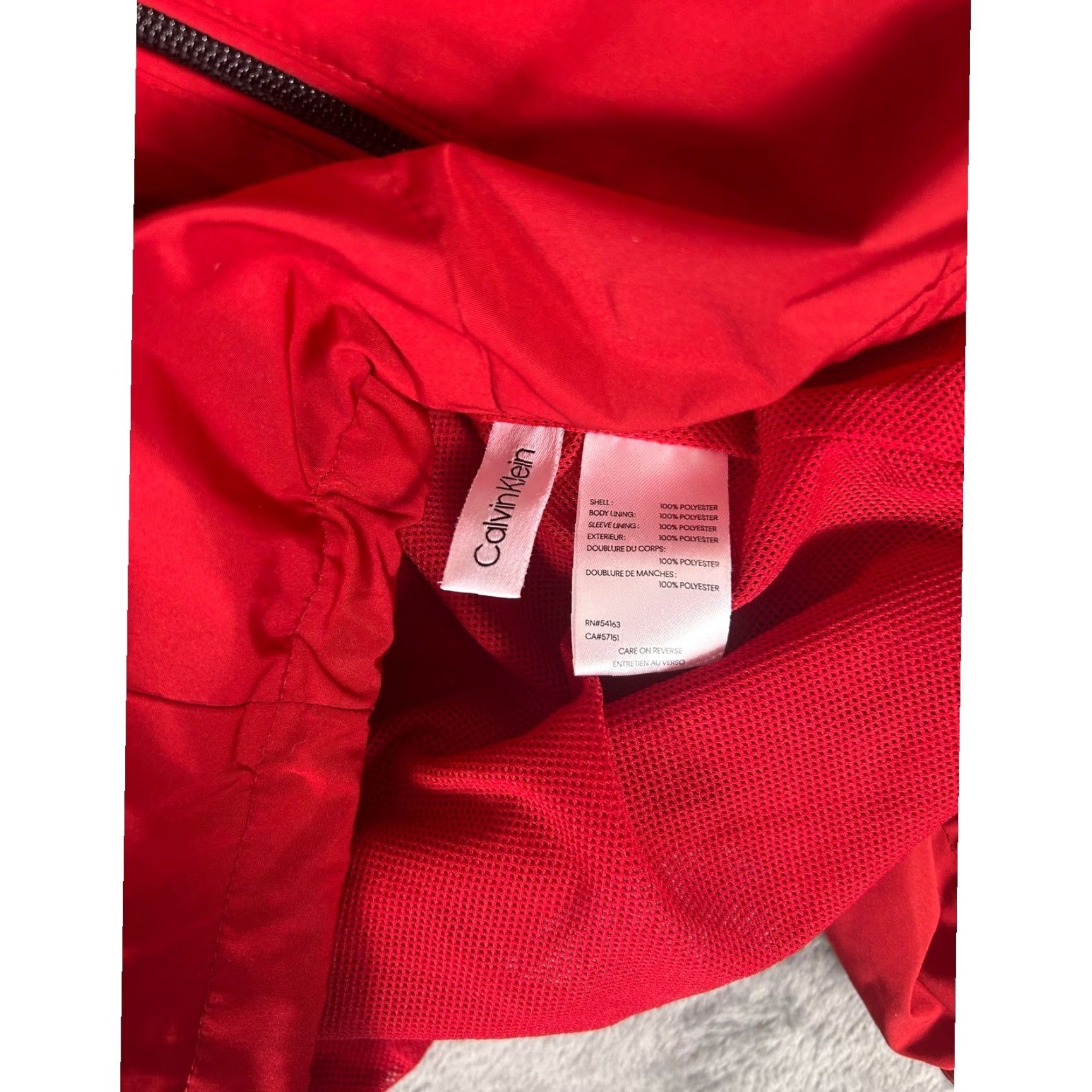 Calvin Klein Calvin Klein Men's Red Zip Up Hooded Windbreaker Jacket CK Logo Size S Size US S / EU 44-46 / 1 - 6 Thumbnail