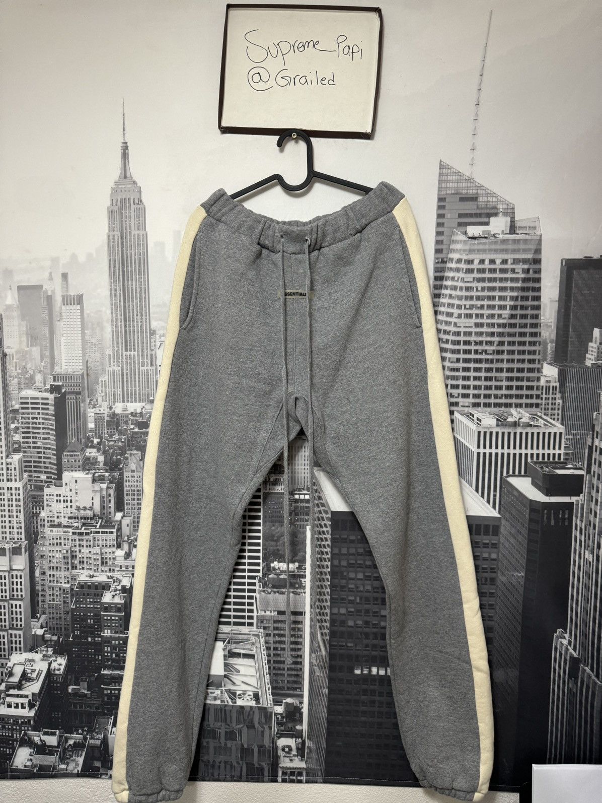 Fear of God Fear of God Essentials Side Stripe Sweatpants Grey SZ Sm🔥 Size US 32 / EU 48 - 1 Thumbnail
