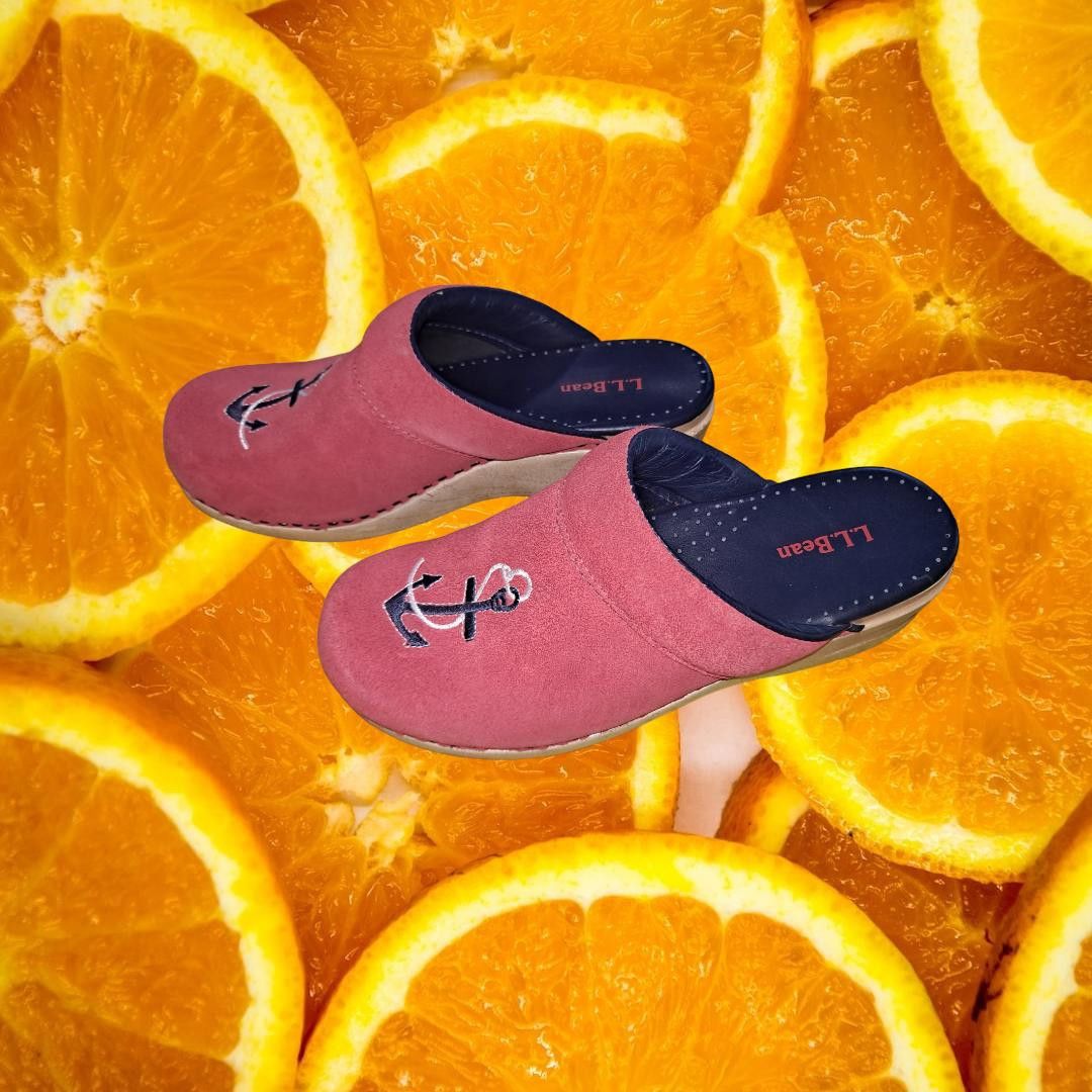 L.L. Bean L.L. Bean Salmon Color Clog Mule Shoe with Anchor on the Fro Size US 6 / IT 36 - 1 Thumbnail