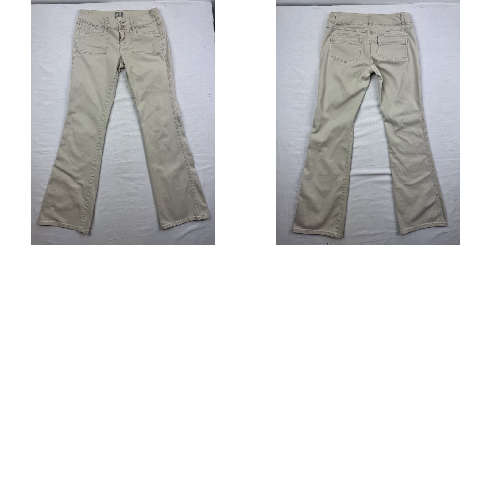 Vintage VINTAGE BeBop Khakis Pants Womens 7 Bootcut Beige 90s Y2K Hippie Hipster Flare Baggy Casual Size 28" / US 6 / IT 42 - 10 Thumbnail