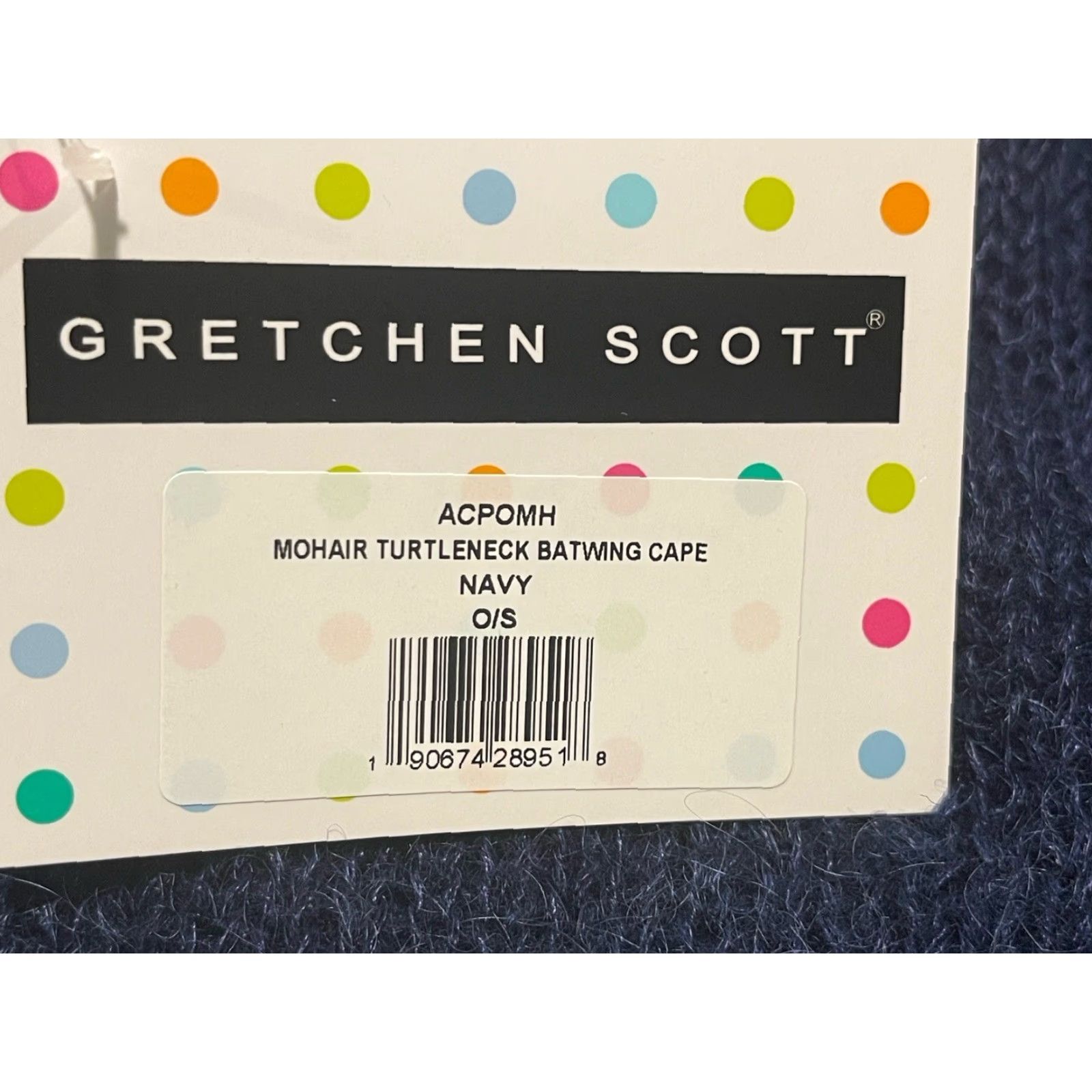Vintage VINTAGE Gretchen Scott Poncho Cape One Size Turtleneck Batwing Blue Mohair Wool Nylon Knit Women Oversized Bohemian Lagenlook Size ONE SIZE - 4 Thumbnail
