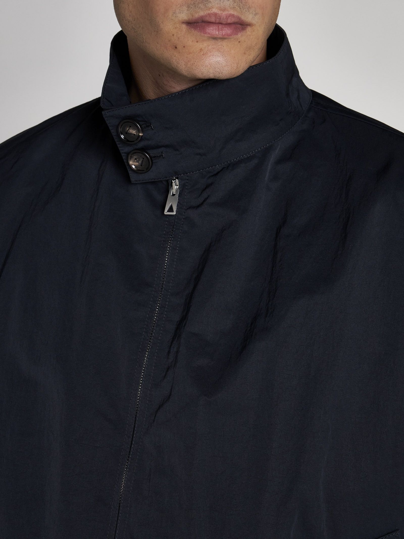 Bottega Veneta o1n1vont0525 Tech Nylon Blouson Jacket in Dark Navy Size US L / EU 52-54 / 3 - 5 Thumbnail