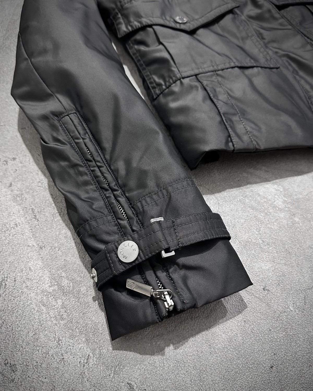 Moncler Moncler Biker Down Jacket Dark Gray Size S / US 4 / IT 40 - 3 Thumbnail