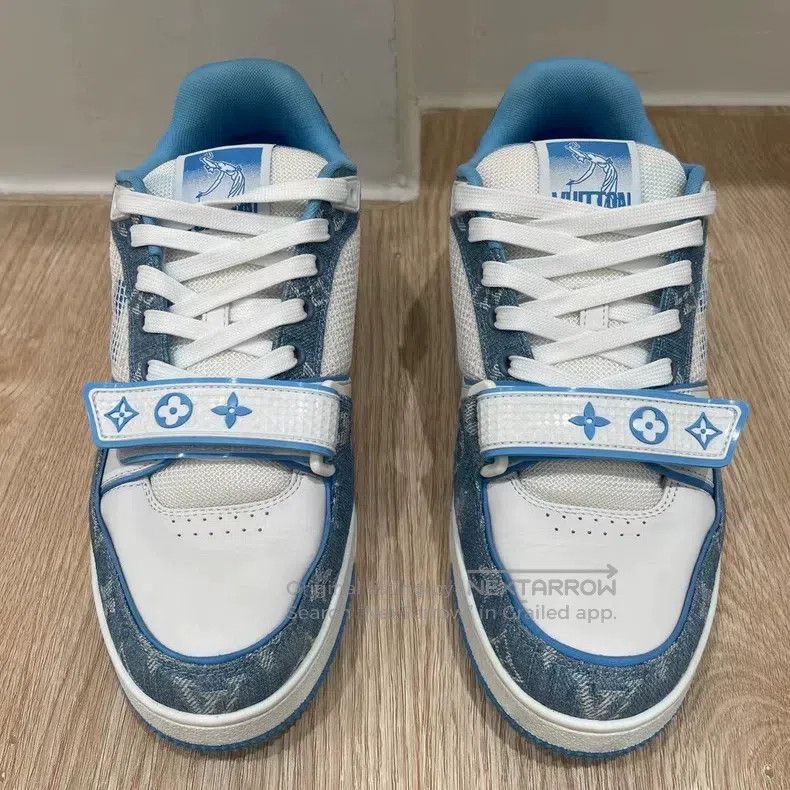 Louis Vuitton Louis Vuitton Blue and White Velcro Shoes Size US 7 / EU 40 - 6 Thumbnail