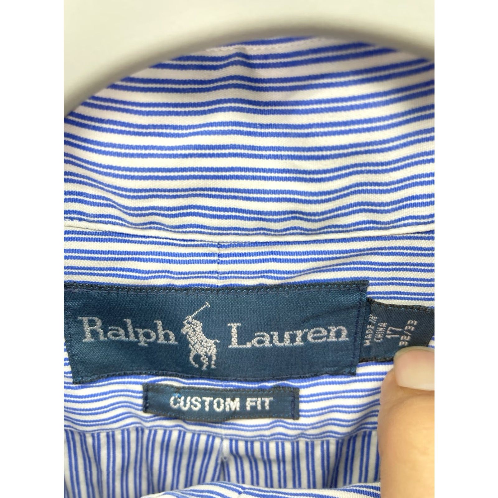 Ralph Lauren Ralph Lauren Shirt Men XL Blue Stripe Button Long Sleeve Custom Fit 17/33 Size US XL / EU 56 / 4 - 5 Thumbnail