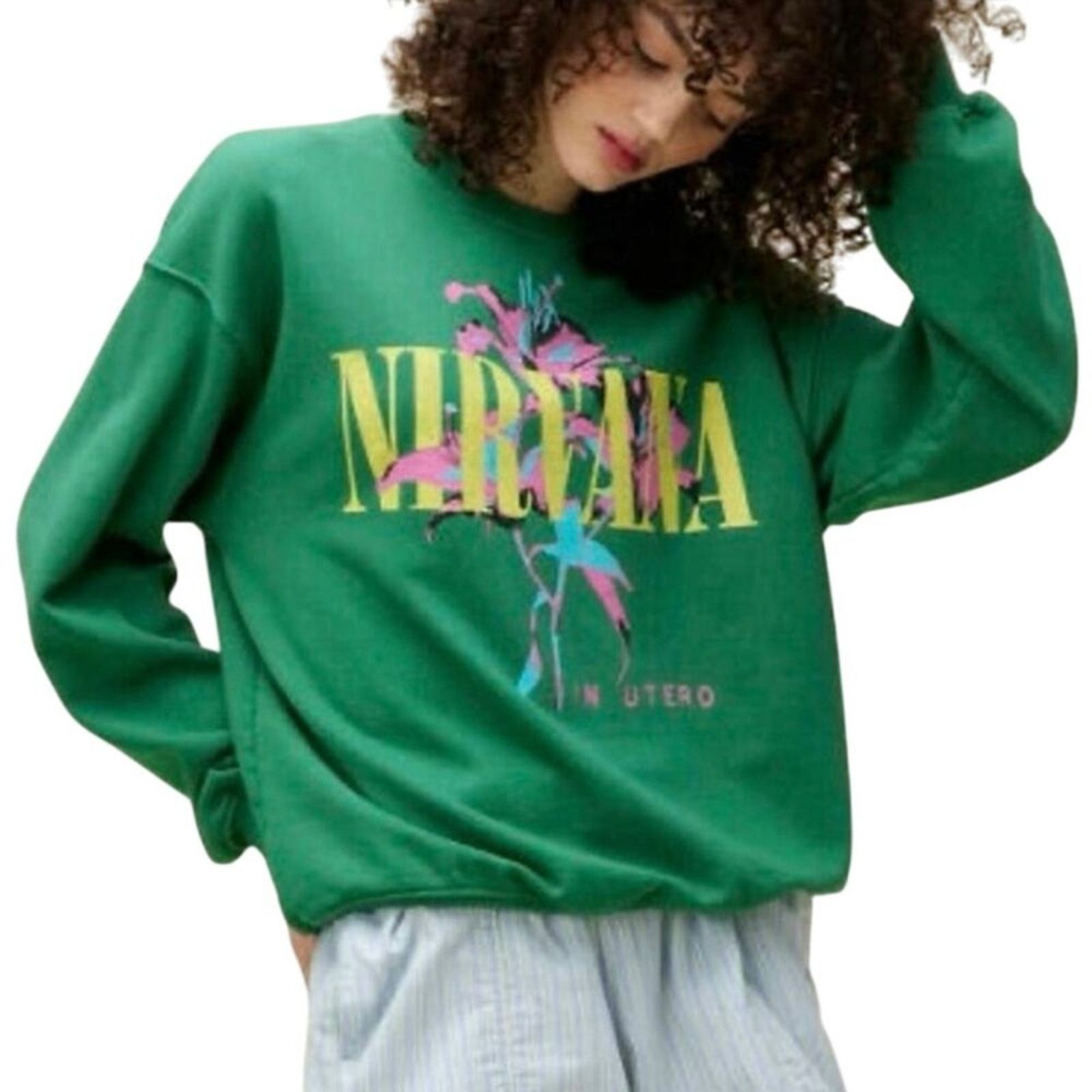 Daydreamer DAYDREAMER Nirvana Lilies Boyfriend Raw Hem Neck Size L New Size S / US 4 / IT 40 - 5 Thumbnail