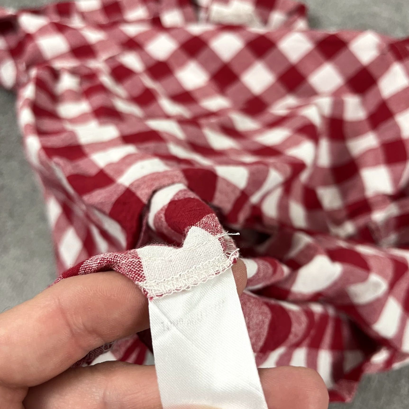Vintage Pomander Place Top Womens Medium Red White Plaid Picnic Check Gingham Button Up Size M / US 6-8 / IT 42-44 - 7 Thumbnail
