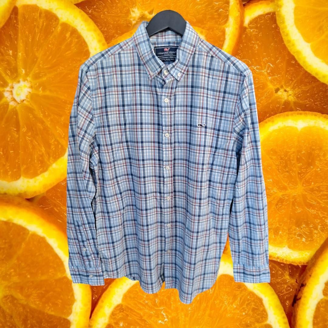 Vineyard Vines Vineyard Vines Slim Fit Whale Shirt Blue White Tan Red Butto Size US L / EU 52-54 / 3 - 1 Thumbnail