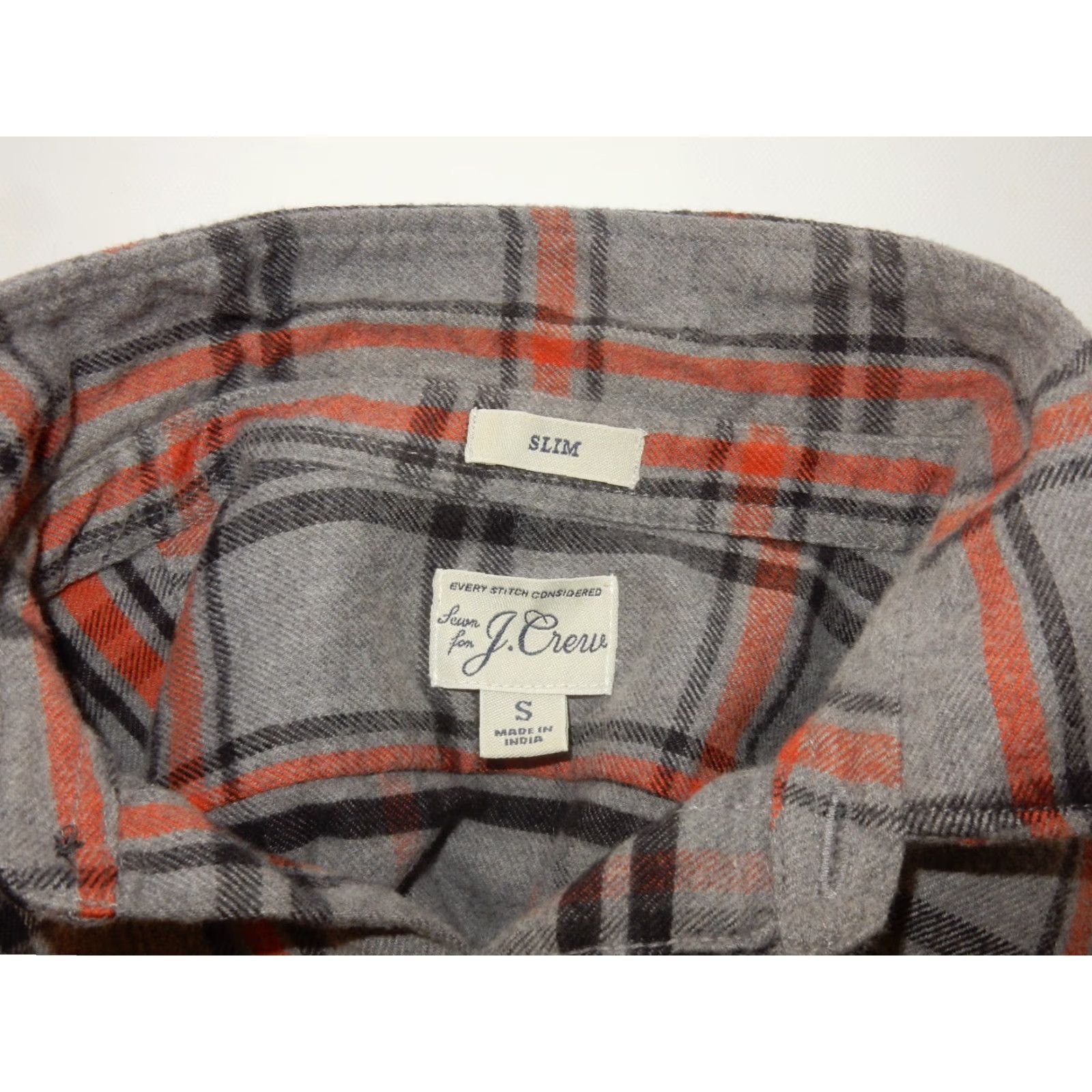 J.Crew J.CREW Men's Flannel Shirt Slim Size S Gray Plaid Button-Up Long Sleeve Size US S / EU 44-46 / 1 - 3 Thumbnail