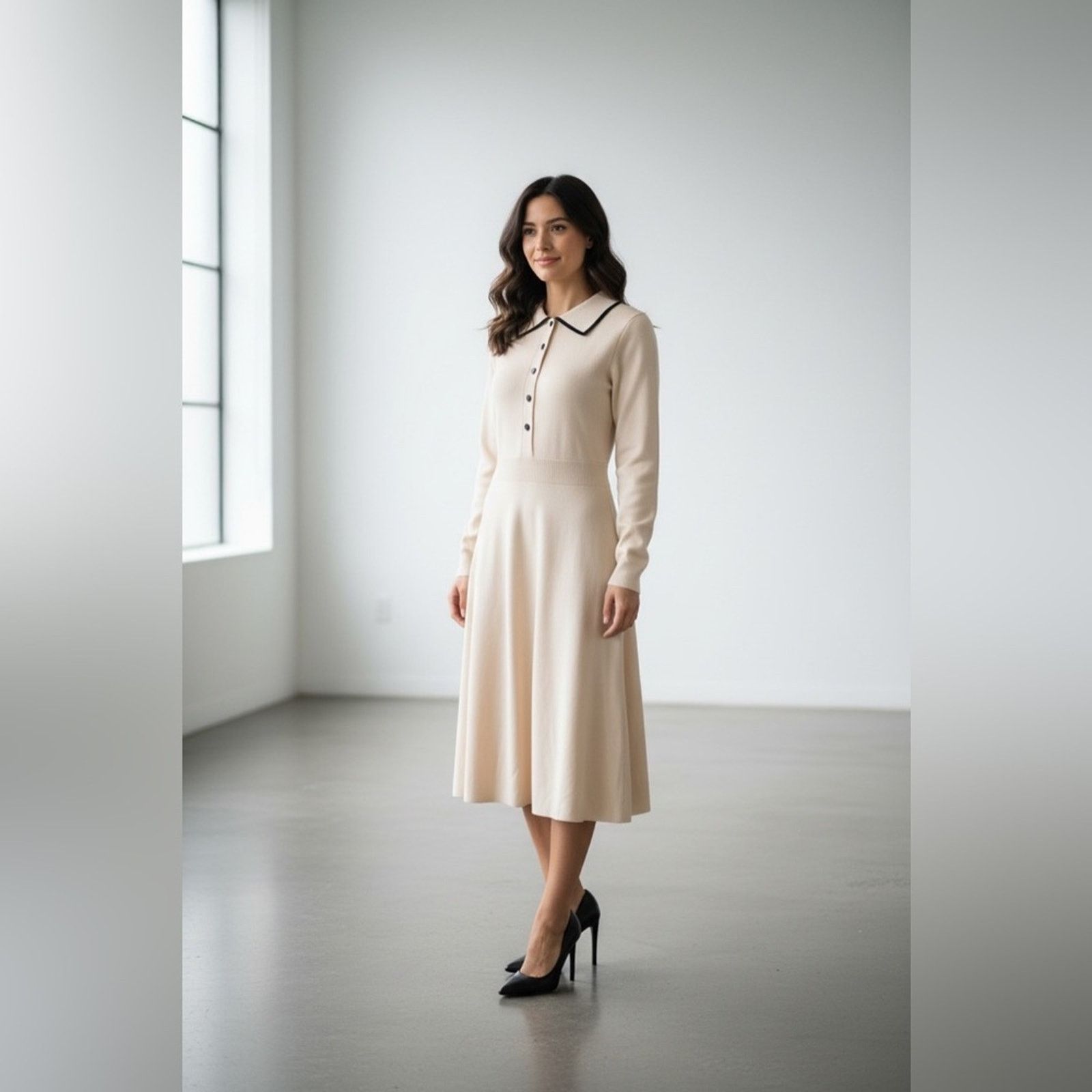 & Other Stories MIROL Women’s Pleated Contrast Sweater Dress –XL Size XL / US 12-14 / IT 48-50 - 1 Thumbnail