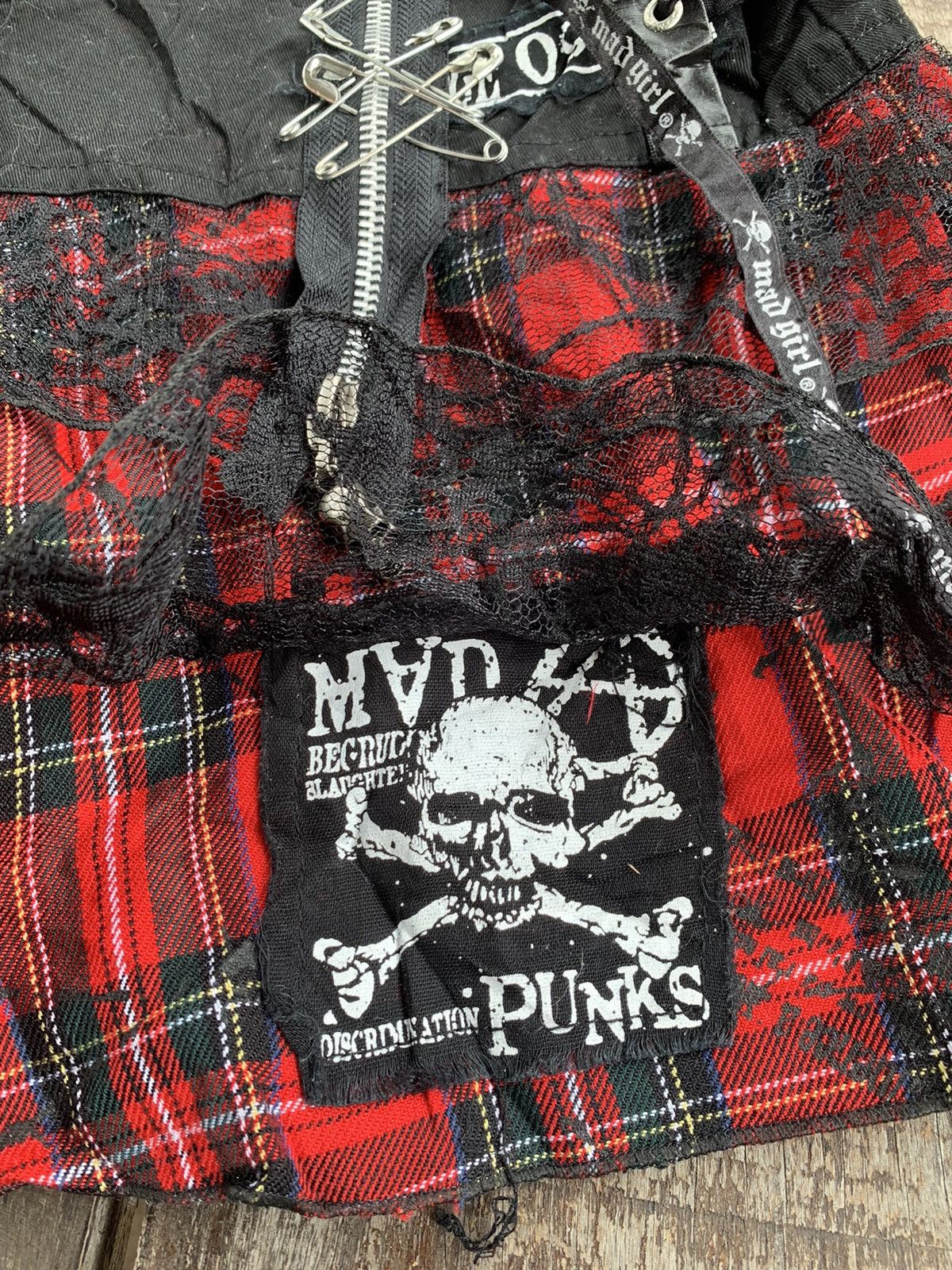 Japanese Brand Mad punk mini skirt nice design Size 31" - 5 Thumbnail