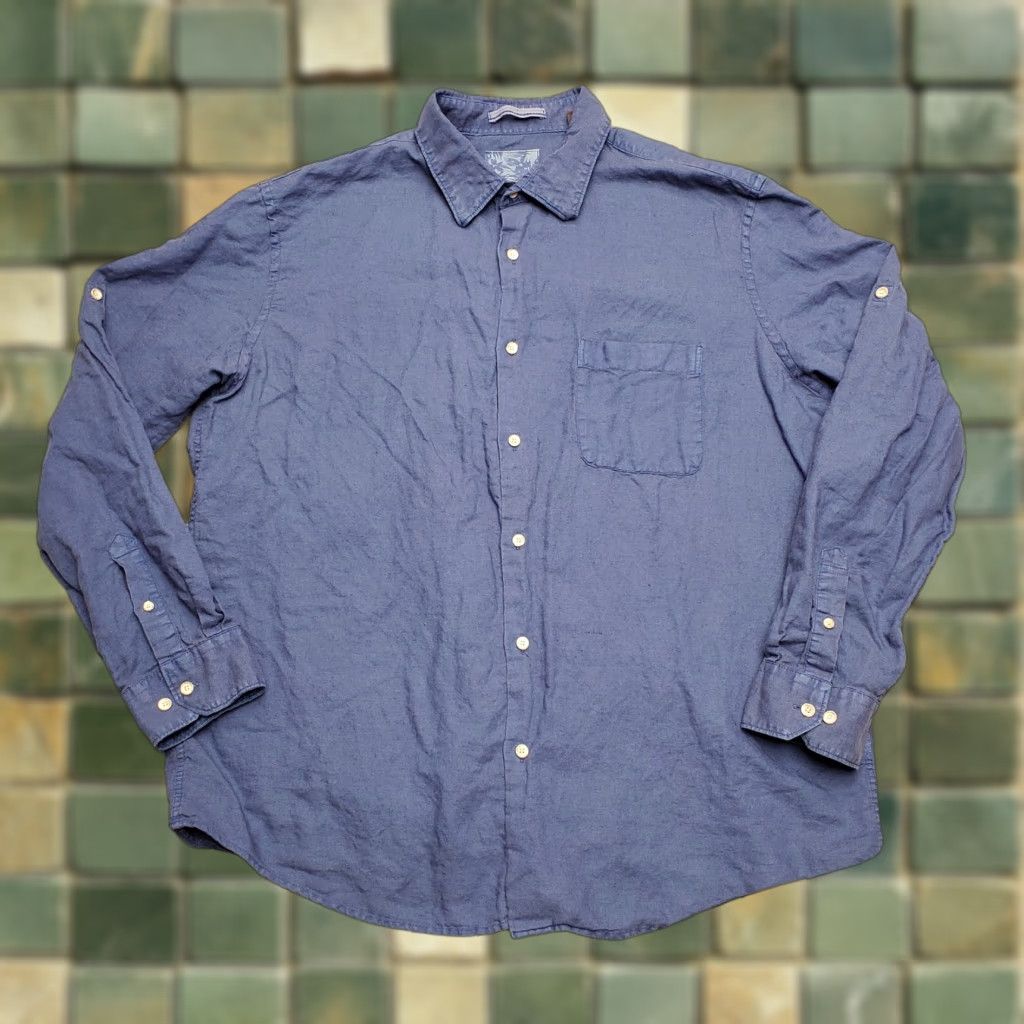 Tasso Elba Tasso Elba Shirt Mens XL Blue Linen Blend Outdoor Summer Comfort Beach Coastal Size US XL / EU 56 / 4 - 1 Thumbnail