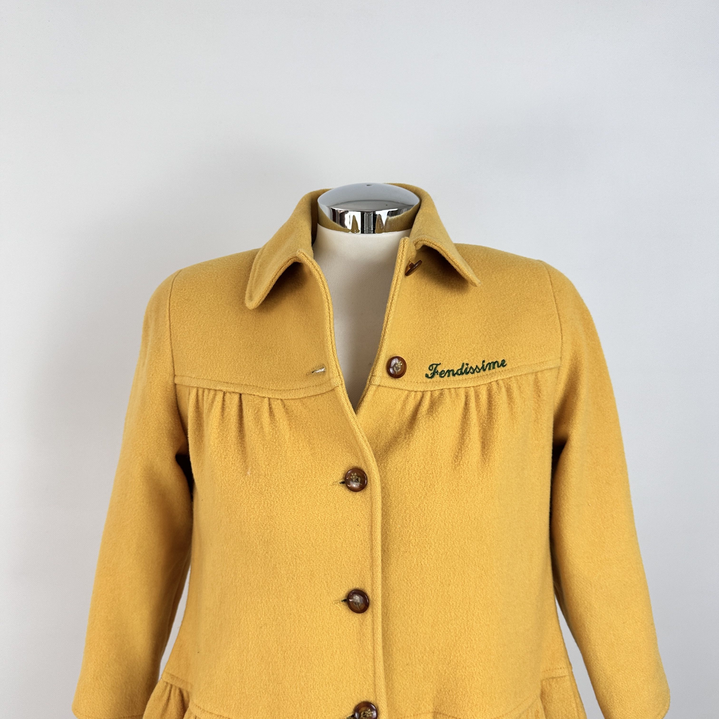 Fendi Cappottino FENDISSIME Lana Giallo – 40 IT Size S / US 4 / IT 40 - 5 Thumbnail