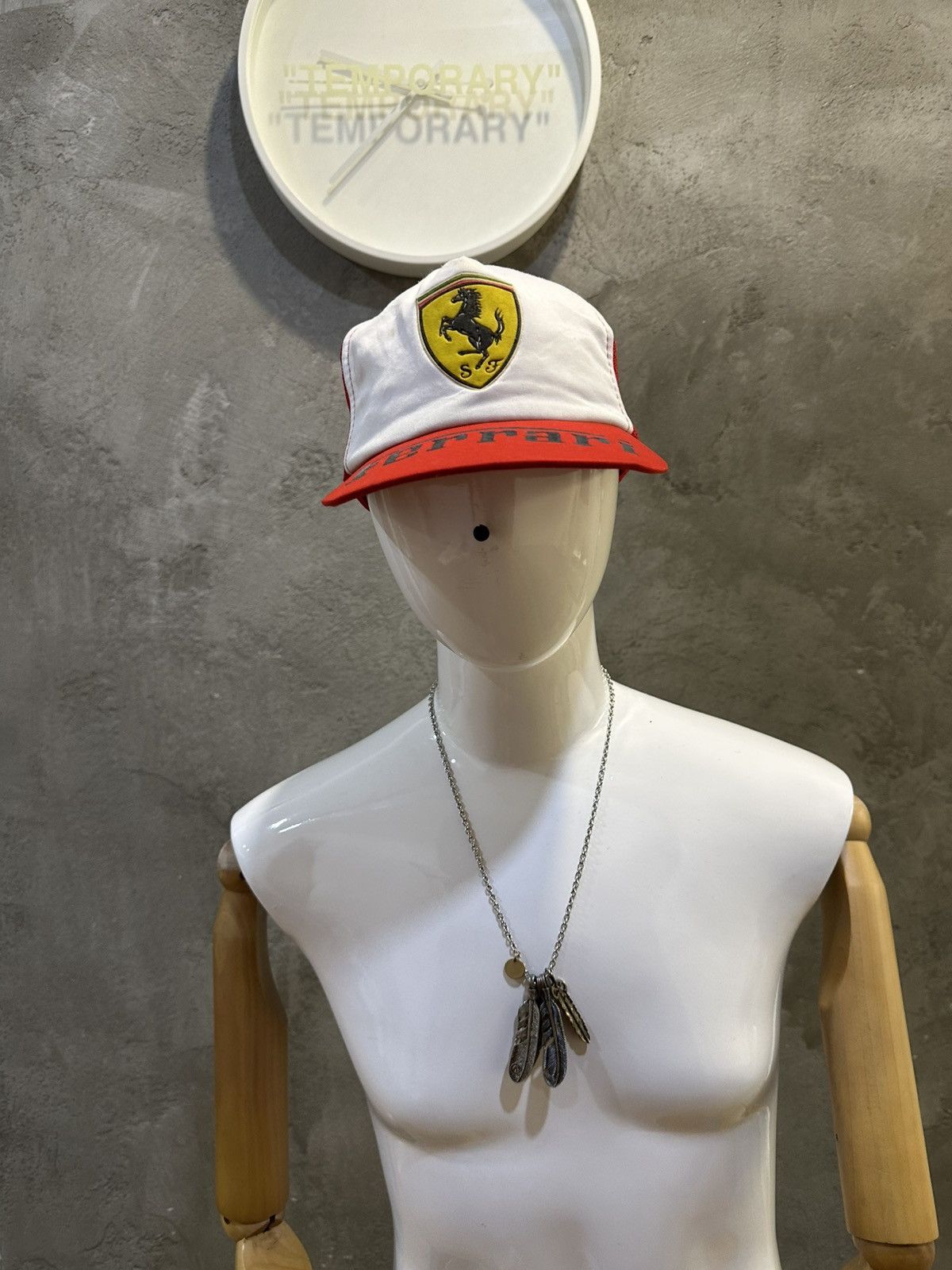 Ferrari Vintage 1990 Ferrari Logo Red Trucker Hats Size ONE SIZE - 19 Thumbnail