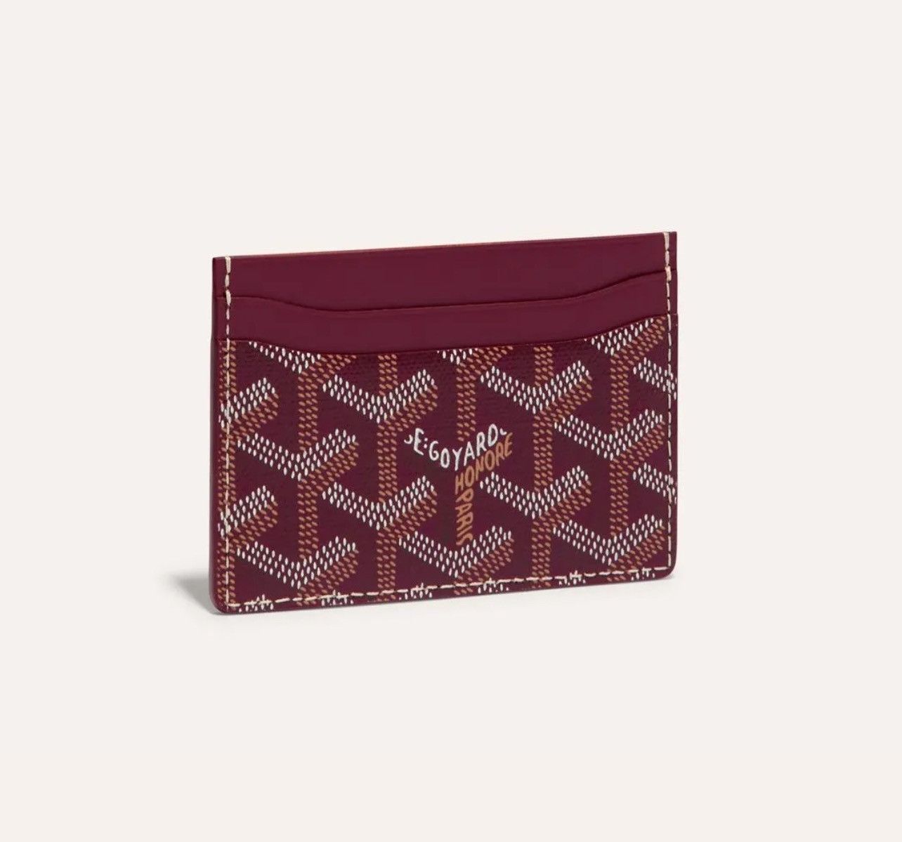 image of Goyard Saint Sulpice Card Holder in Burgundy, Men's