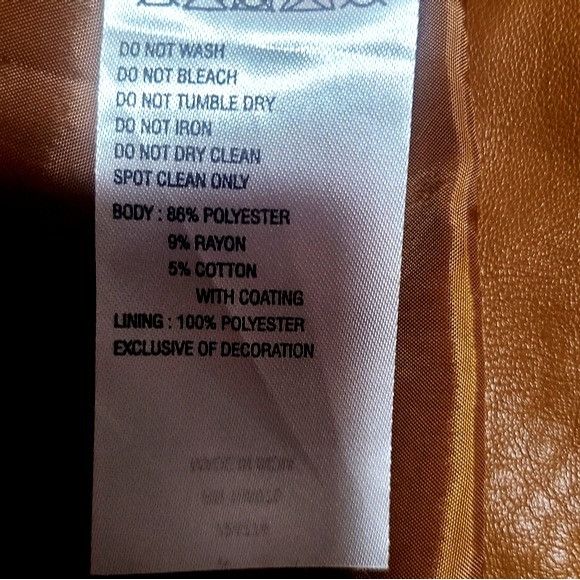 Calvin Klein Womens Camel Faux Leather Moto Jacket With Zipper Details By Size M / US 6-8 / IT 42-44 - 4 Thumbnail