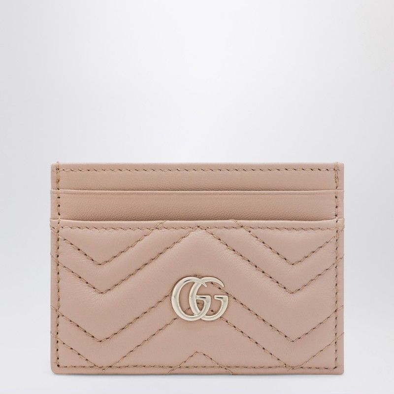 Gucci Gucci Pale Pink Gg Marmont Card Holder Size ONE SIZE - 1 Thumbnail