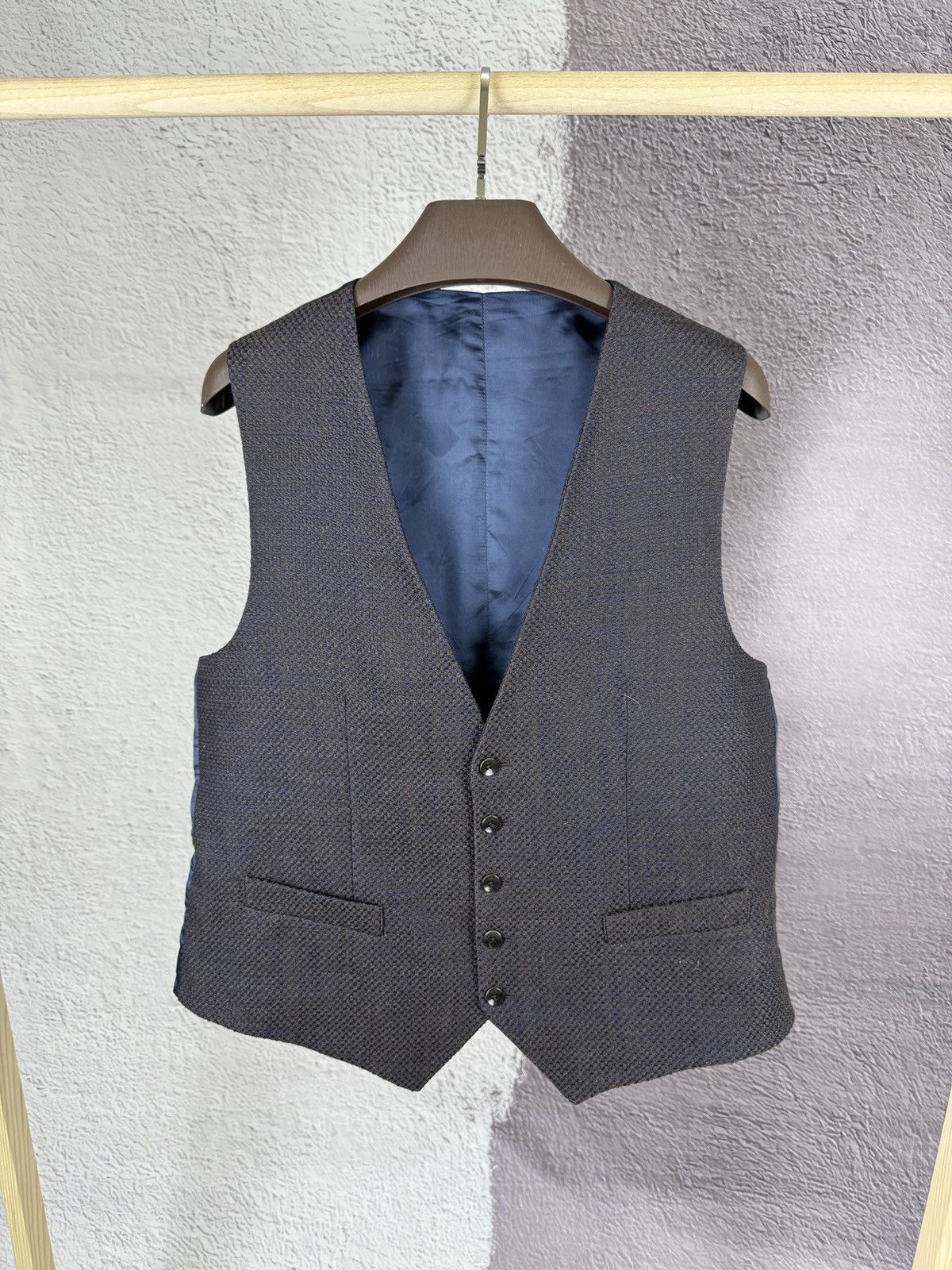 Paoloni Paoloni wool pattern classic vest waistcoat Size 44R - 1 Thumbnail