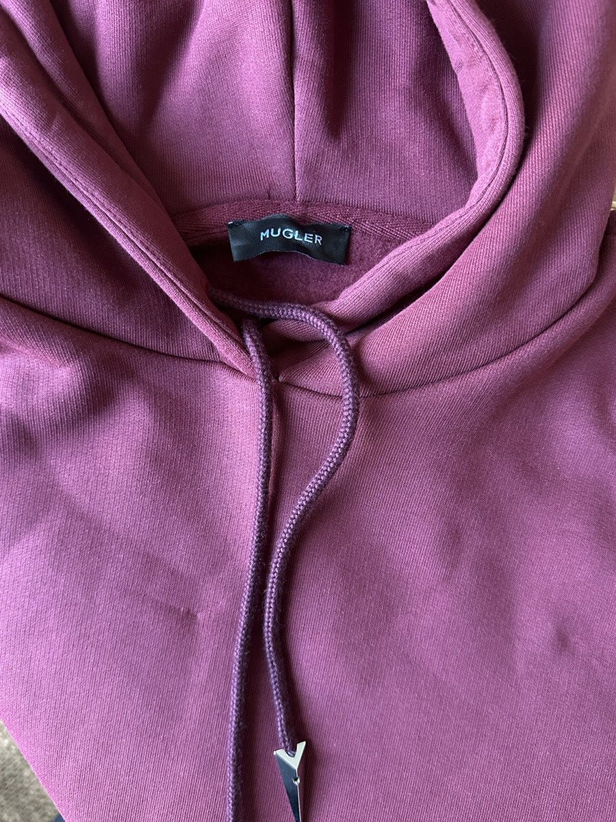 Mugler Mugler burgundy relaxed fit organic cotton fleece hoodie Size US M / EU 48-50 / 2 - 10 Thumbnail