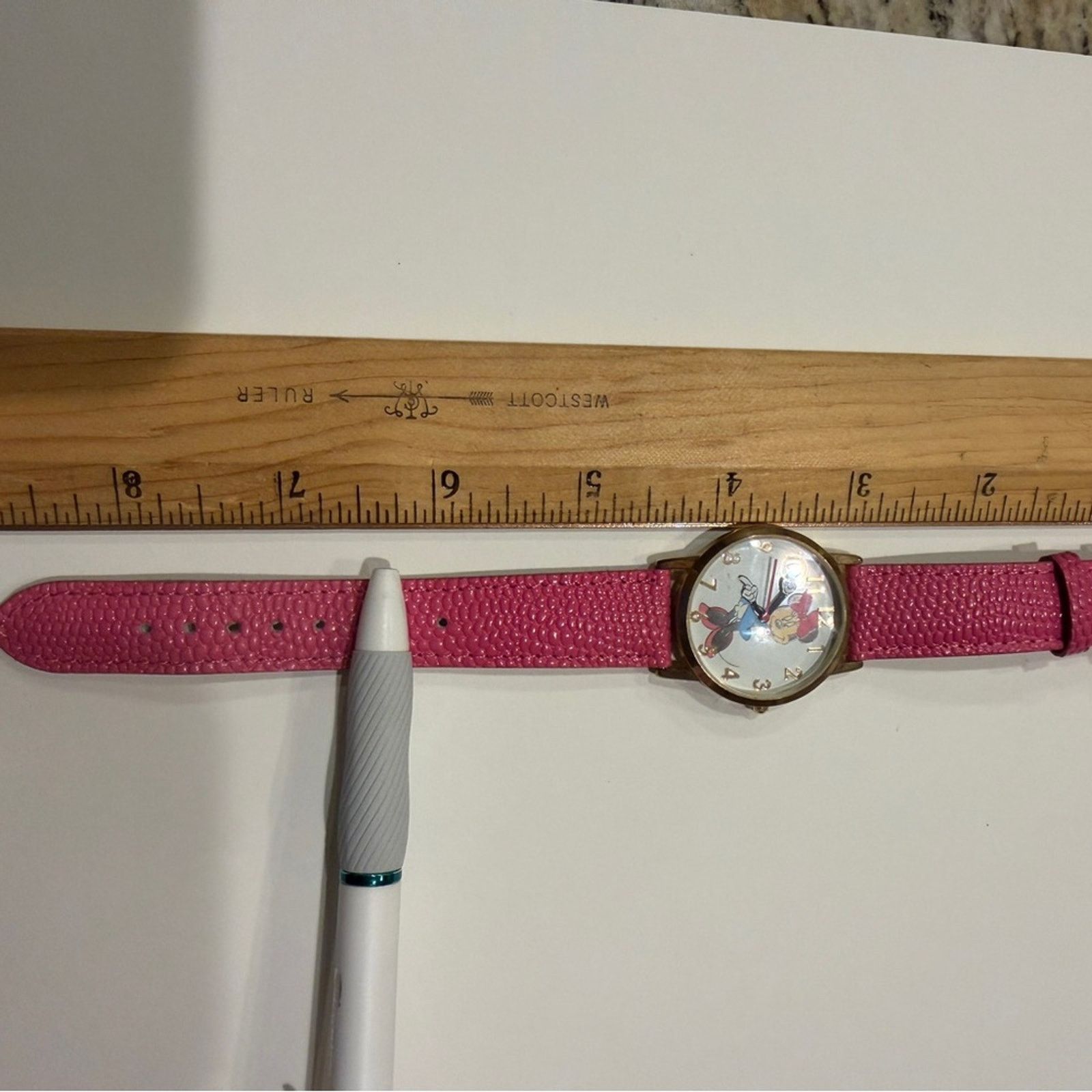 Disney Disney Minnie Mouse Watch Pink Genuine Leather Buckle Band Size ONE SIZE - 4 Thumbnail