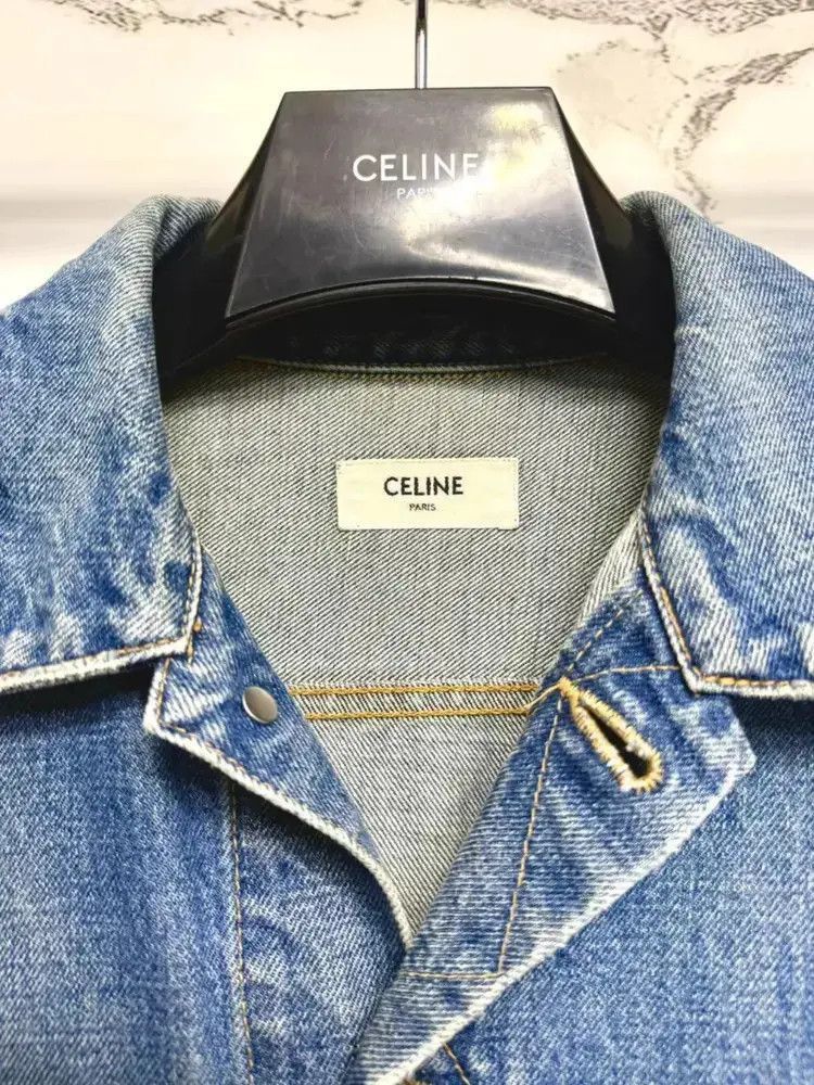 Celine Celine 22SS rivet slogan denim jacket-2507 Size US S / EU 44-46 / 1 - 4 Thumbnail