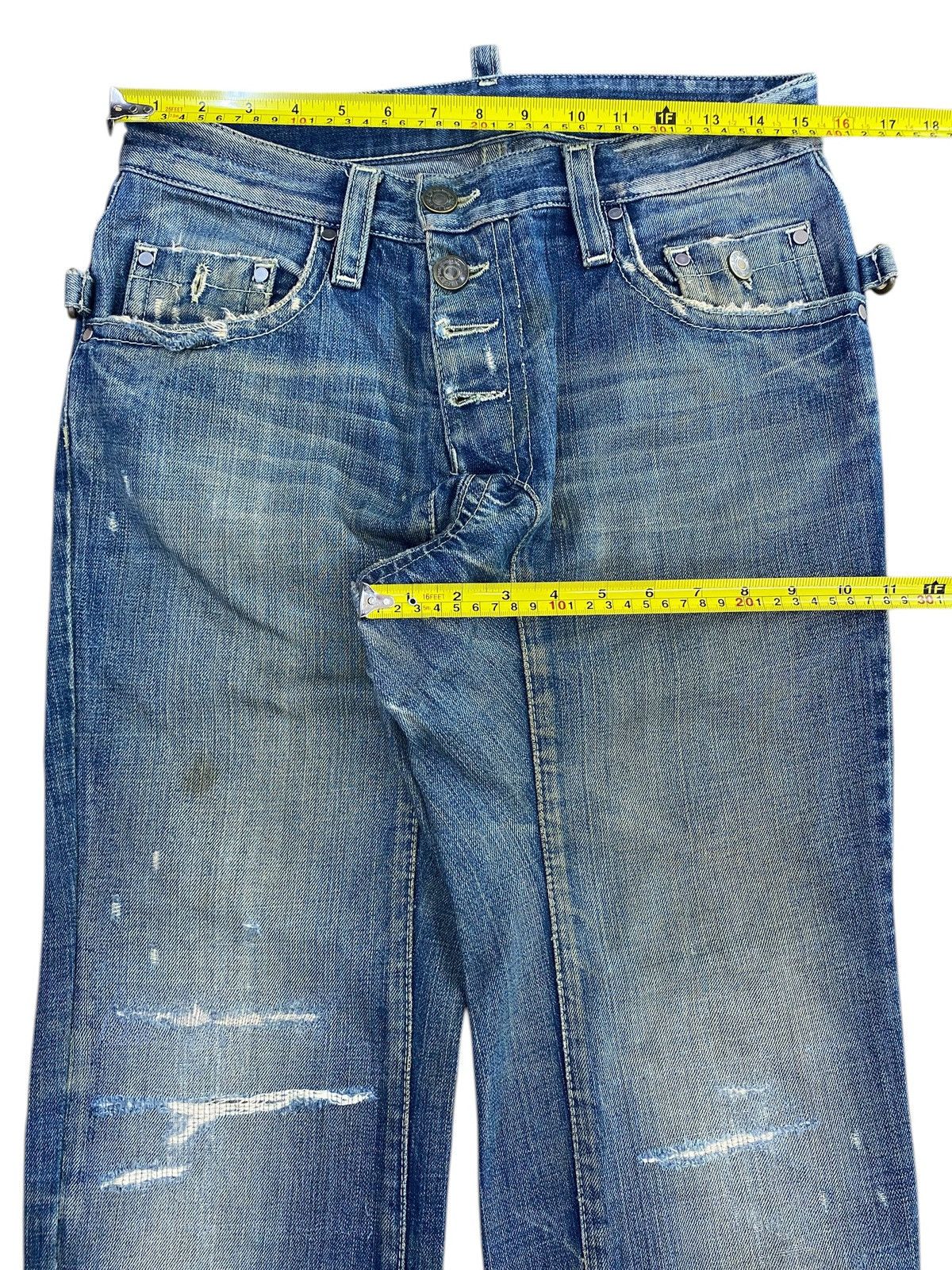 Dsquared2 Dsquared2 Vintage Whiskers Faded Wash Style Ripped Jeans Size US 31 - 5 Thumbnail