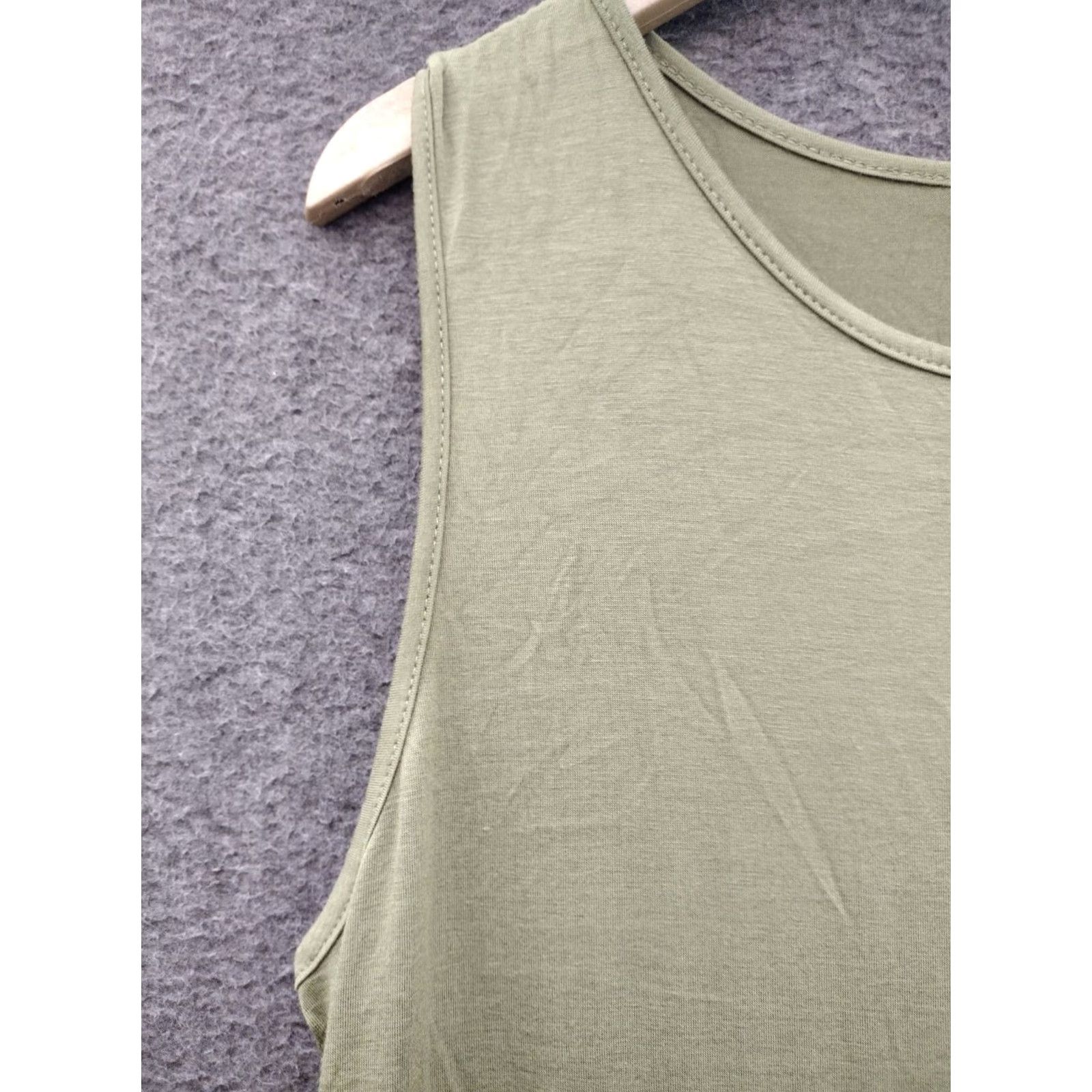 Olive Hount Women's Sleeveless Knee Length Tank Dress Olive Green XL Size XL / US 12-14 / IT 48-50 - 7 Thumbnail