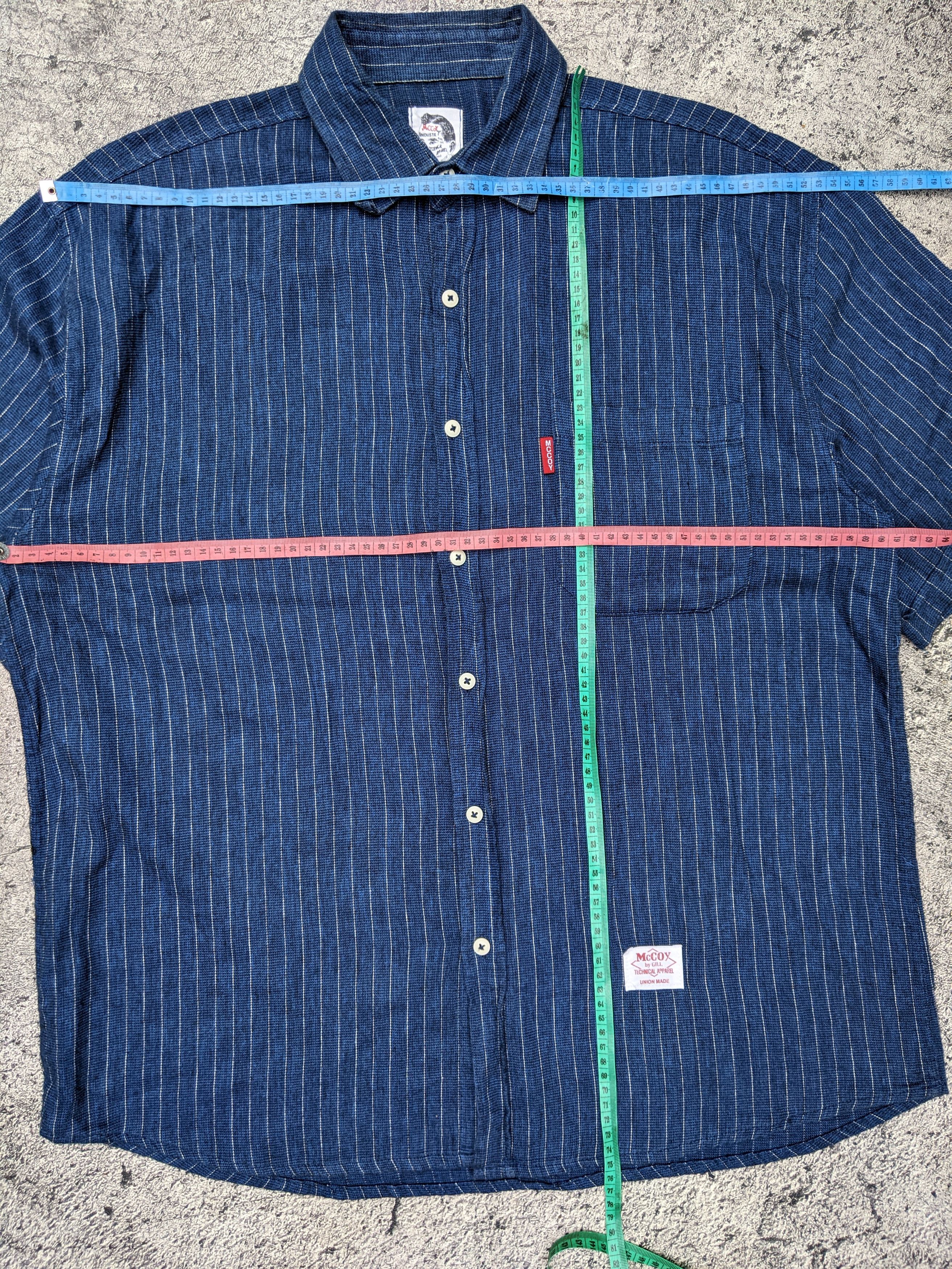 The Real McCoy's Mccoy Stripe Indigo Blue Shirt Size US L / EU 52-54 / 3 - 6 Thumbnail