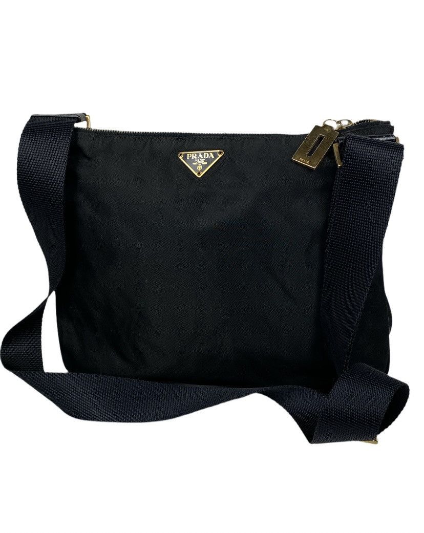 Prada Prada Tessuto Gold Nylon Crossbody Bag Size ONE SIZE - 1 Thumbnail