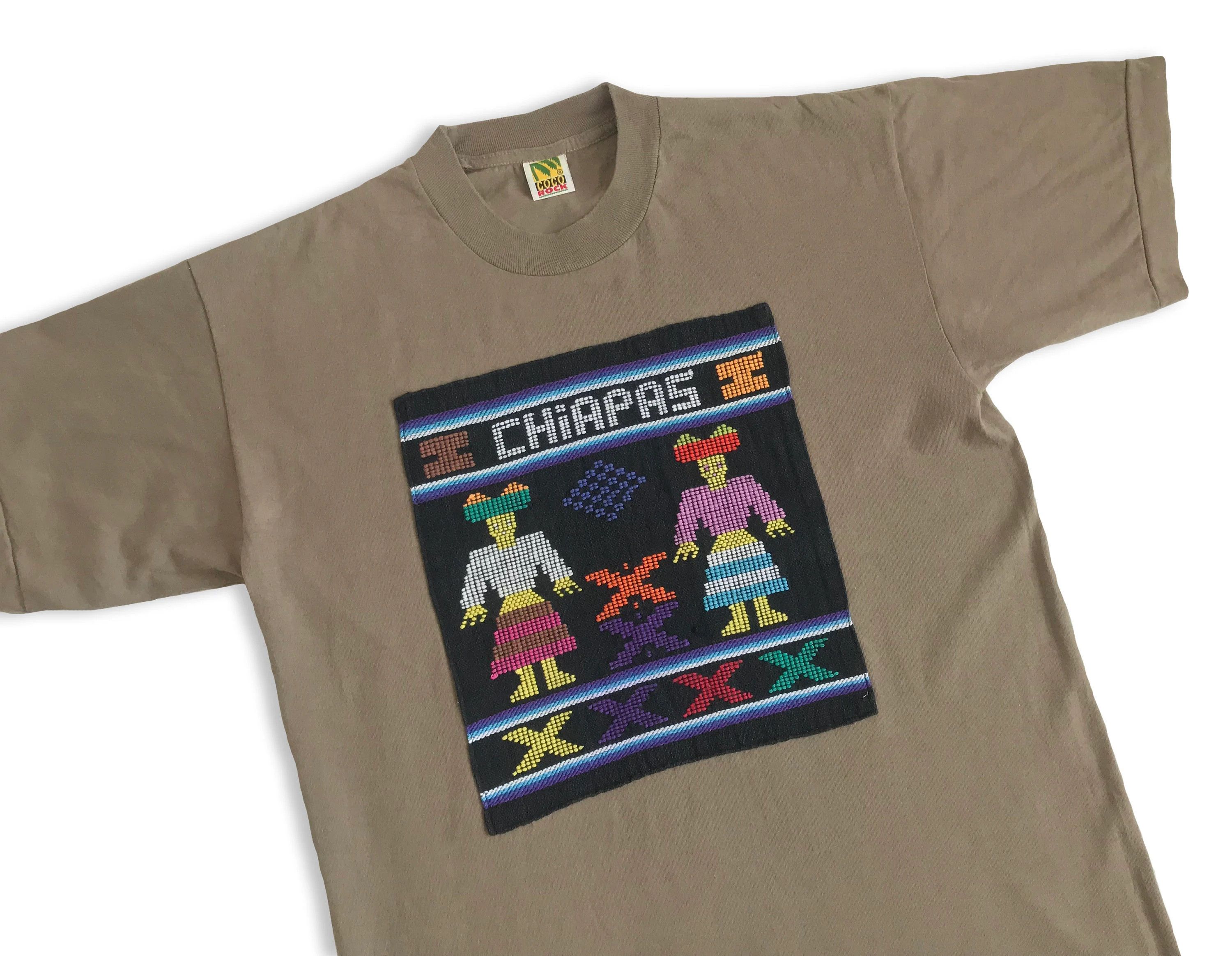 Vintage 90s CHIAPS T shirt Tee Single Stitch / Mexico Embroidery Size US M / EU 48-50 / 2 - 7 Thumbnail