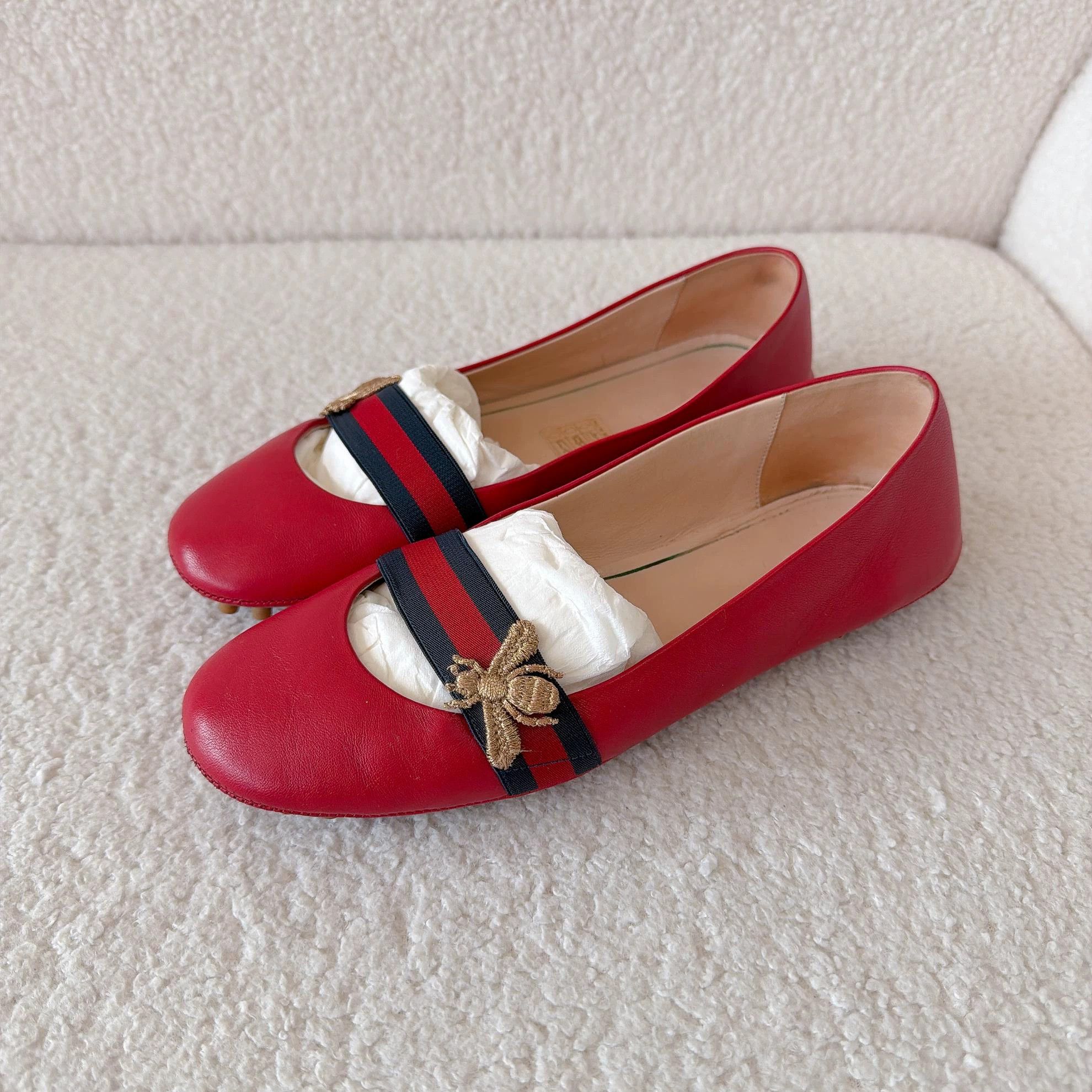 Gucci Gucci red flats Women's 36½ Size US 5.5 / IT 35.5 - 1 Thumbnail