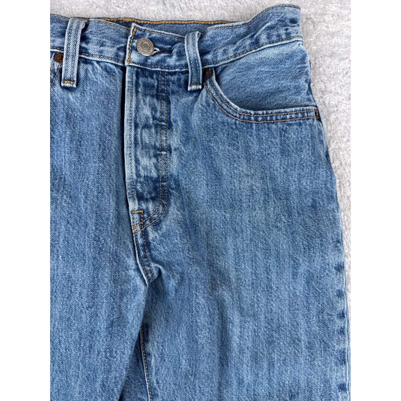 Levi's 501 Skinny Jeans Women Blue Denim Size 25 Retro Cotton Distressed Stretch Slim Fit