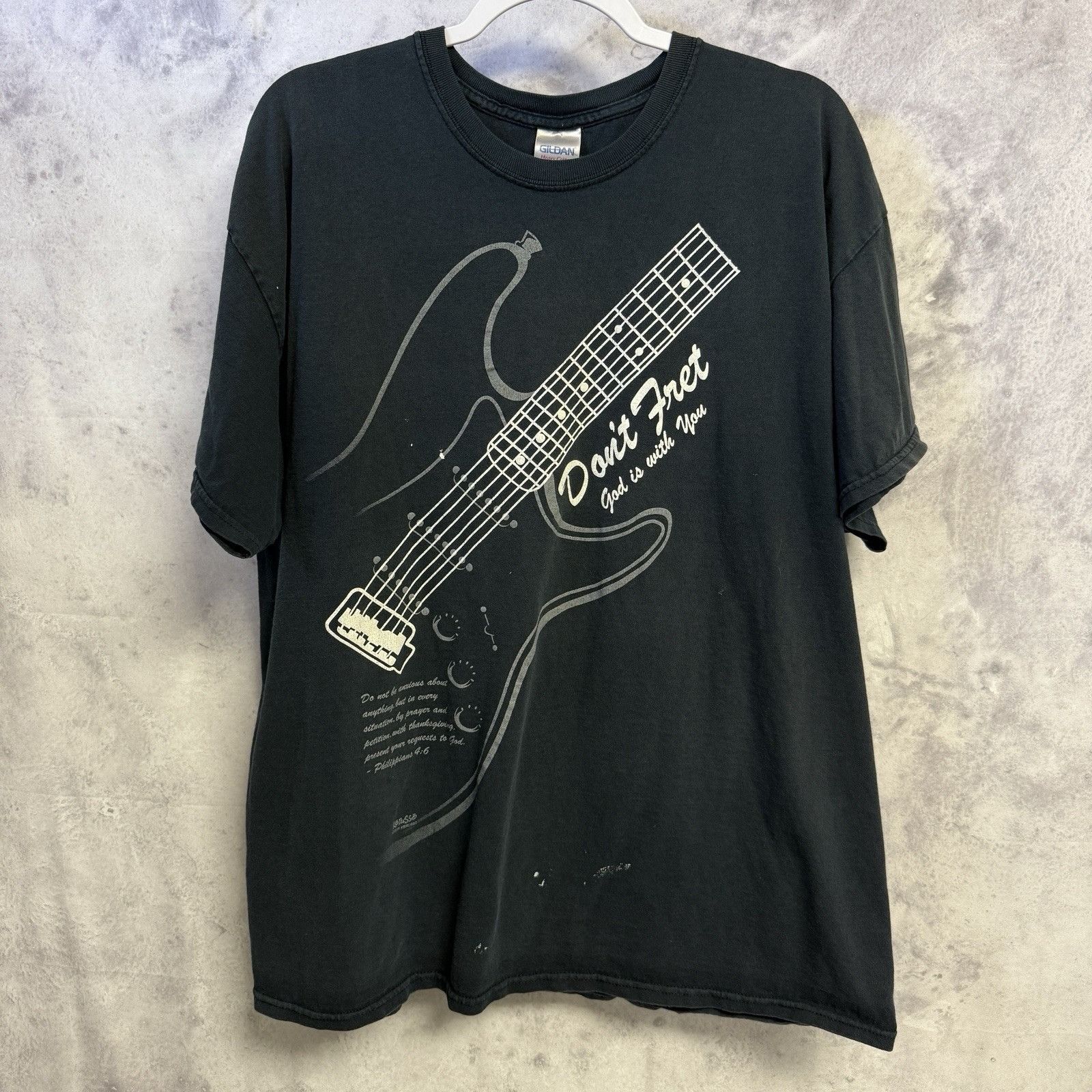 Vintage Vintage 'Dont Fret God is With You" T Shirt Mens XL 23.5x29 Size US XL / EU 56 / 4 - 1 Thumbnail