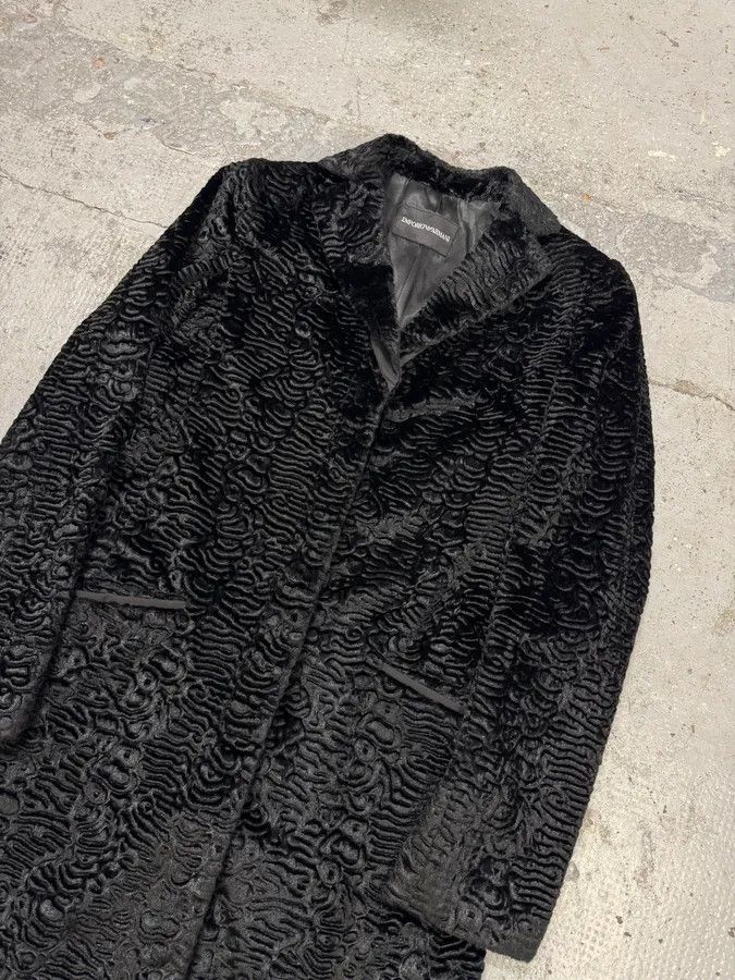 Emporio Armani AW2010 Emporio Armani Black Fur Long Coat Size S / US 4 / IT 40 - 2 Thumbnail