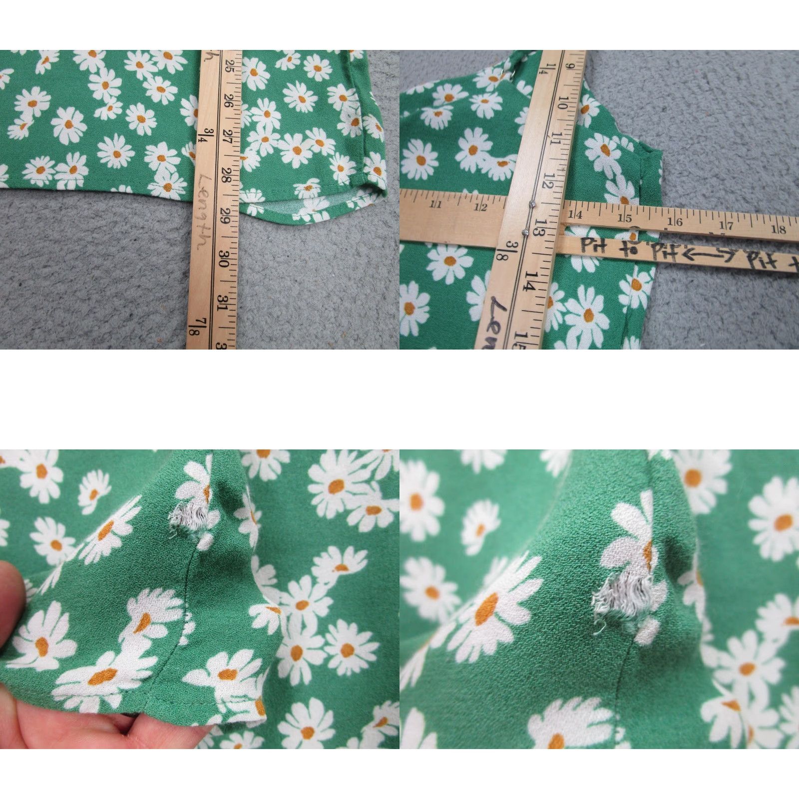 Reformation Reformation Top Womens Medium Green Daisy Floral Slip Spaghetti Strap Mini Dress Size M / US 6-8 / IT 42-44 - 8 Thumbnail