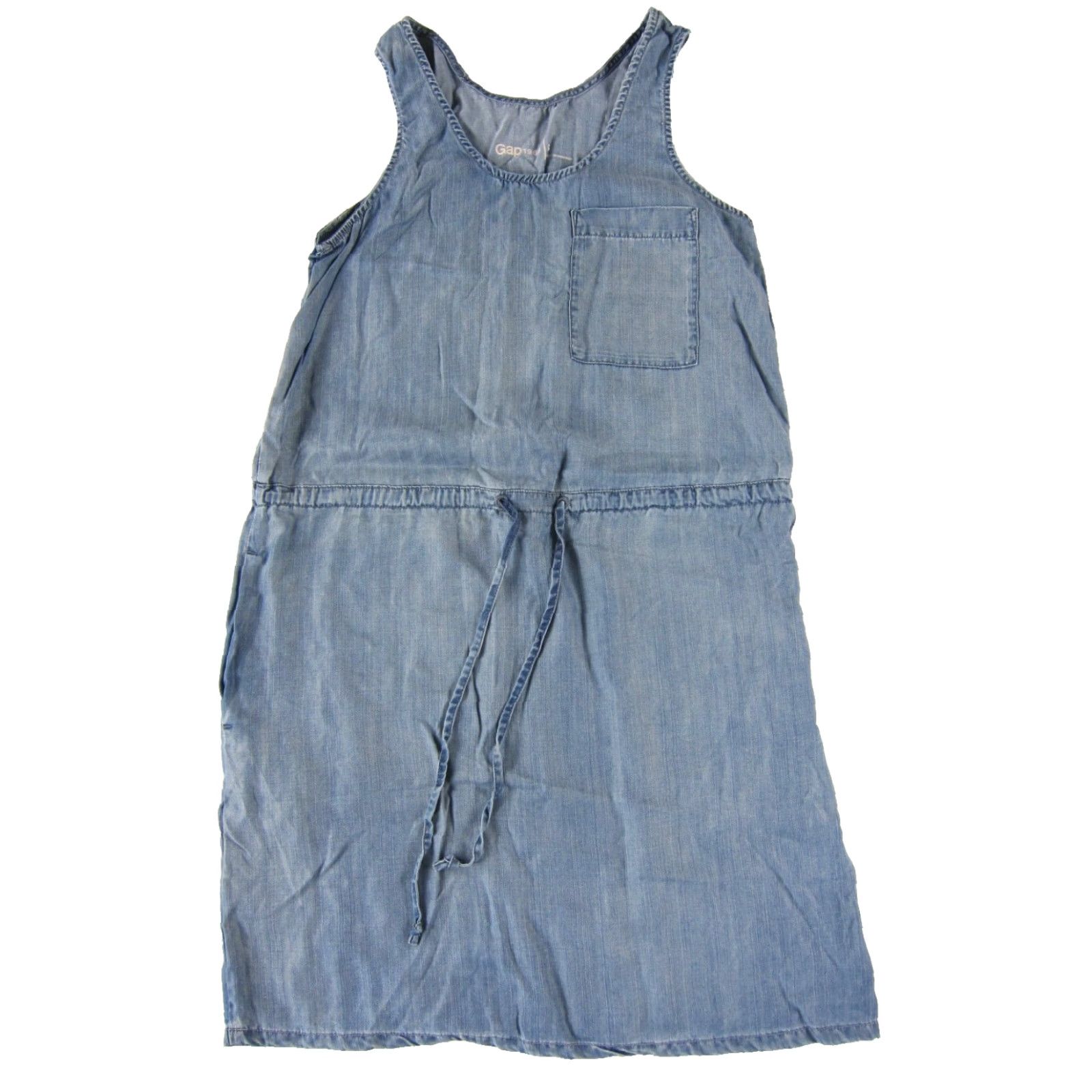 Gap GAP 100% Lyocell Blue Pocket Sleeveless Midi Sheath Tank Dress Women Small Size S / US 4 / IT 40 - 2 Thumbnail