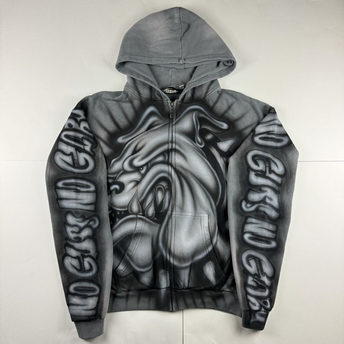 HELLSTAR HELLSTAR Capsule 11 Airbrush Bulldog Zip Hoodie HELLSTAR HELLSTAR Capsule 11 Airbrush Bulldog Zip Hoodie
