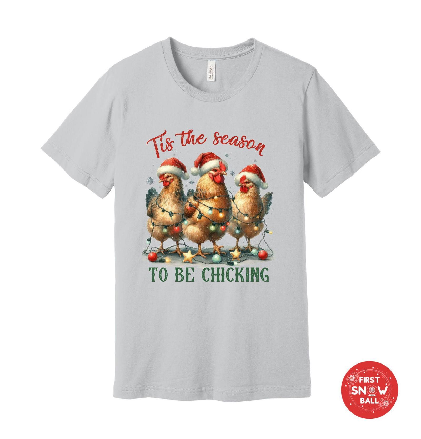 Designer To Be Chickening Christmas T-shirt, Funny Holiday Chicken Size ONE SIZE - 4 Thumbnail