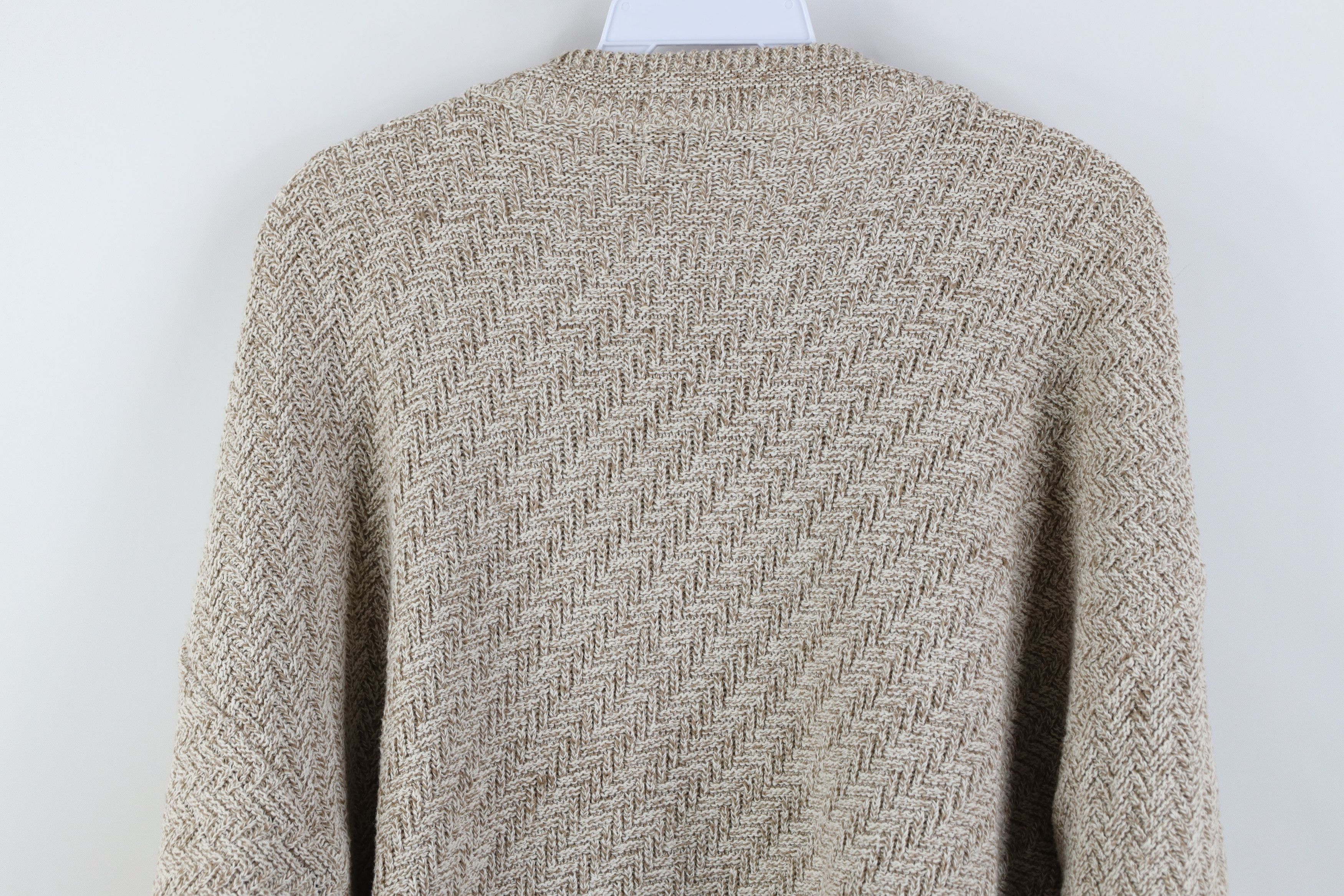 Vintage Vintage 90s Streetwear Framed Cotton Knit Sweater Beige USA Size US L / EU 52-54 / 3 - 11 Thumbnail